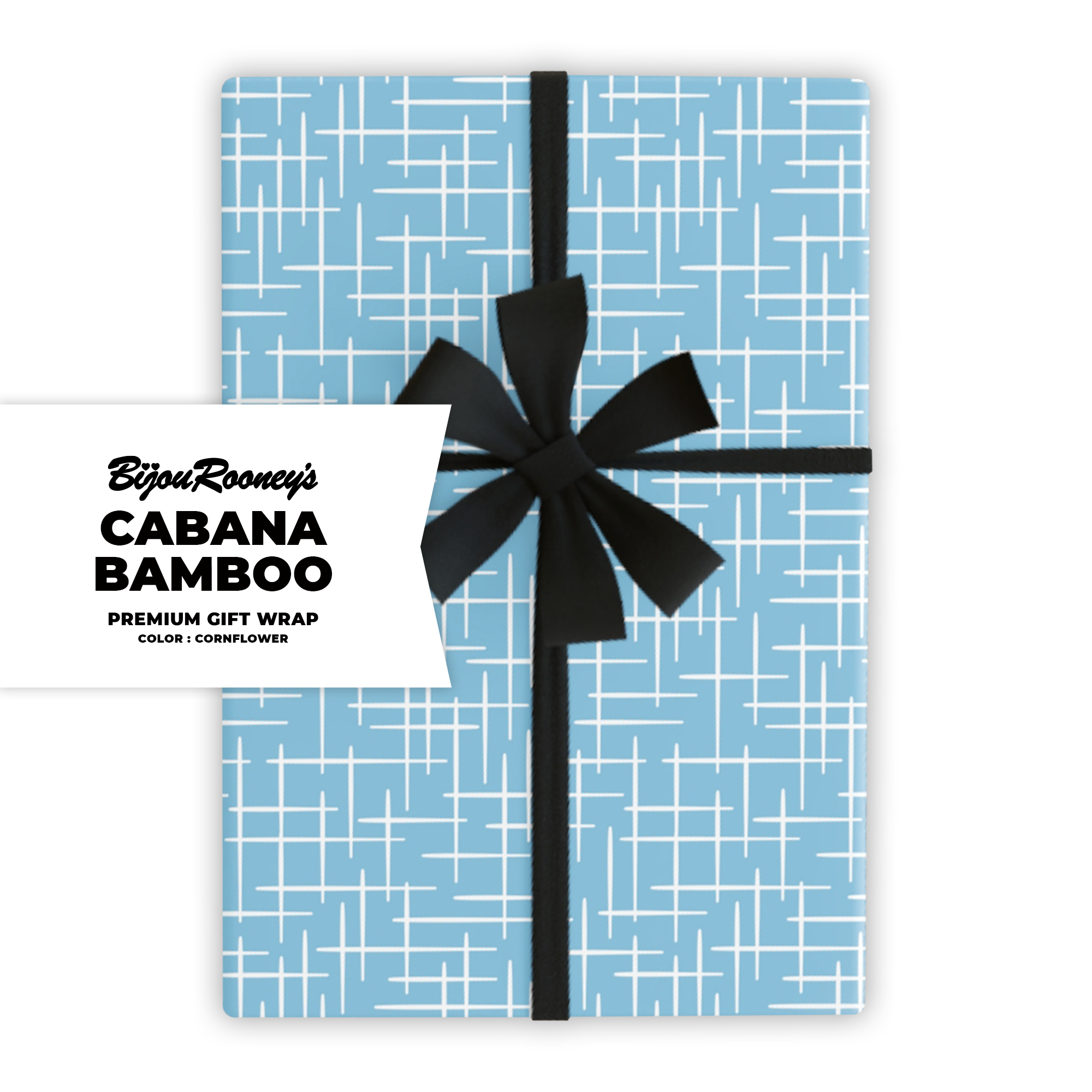 Cabana Bamboo Gift Wrap in Cornflower product thumbnail image Cabana Bamboo Gift Wrap in Cornflower product thumbnail image