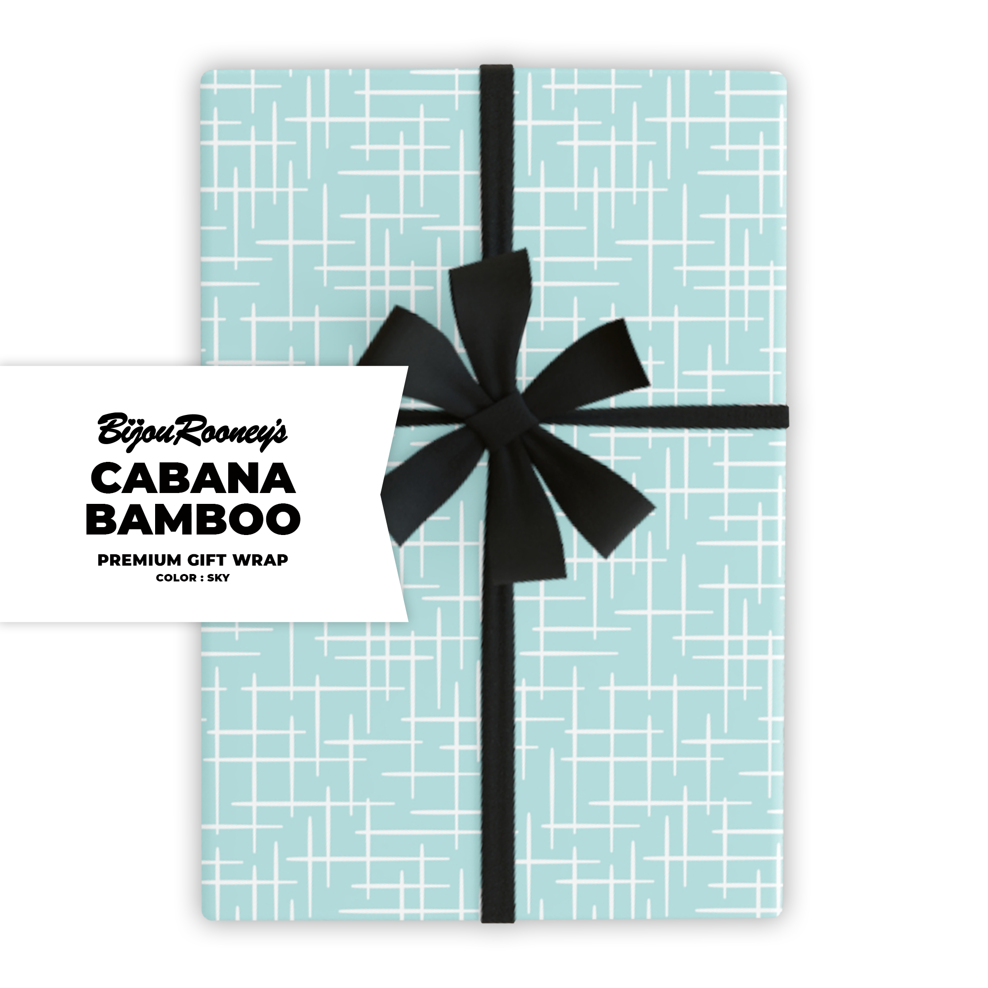 Cabana Bamboo Gift Wrap in Sky product thumbnail image Cabana Bamboo Gift Wrap in Sky product thumbnail image