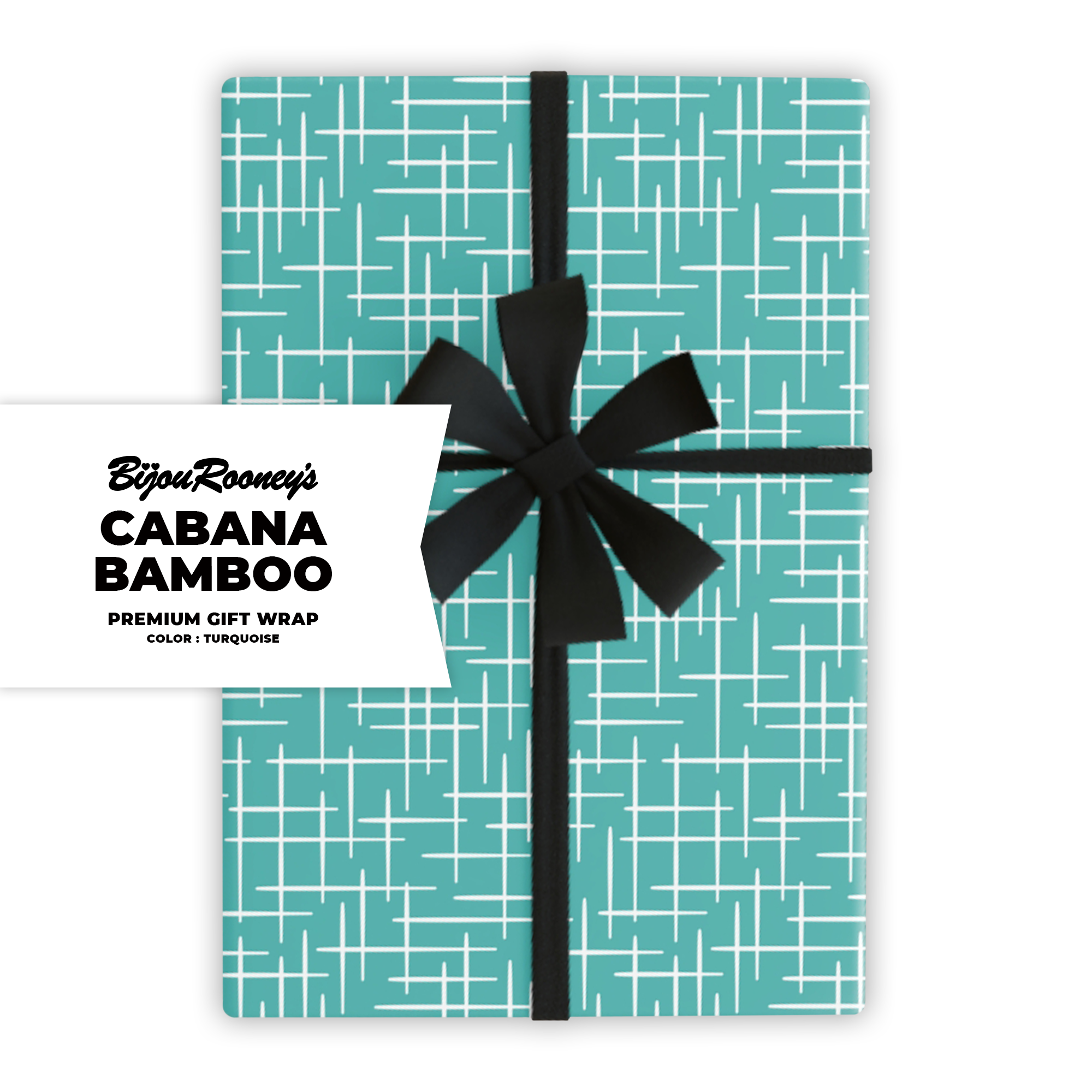 Cabana Bamboo Gift Wrap in Turquoise product thumbnail image Cabana Bamboo Gift Wrap in Turquoise product thumbnail image