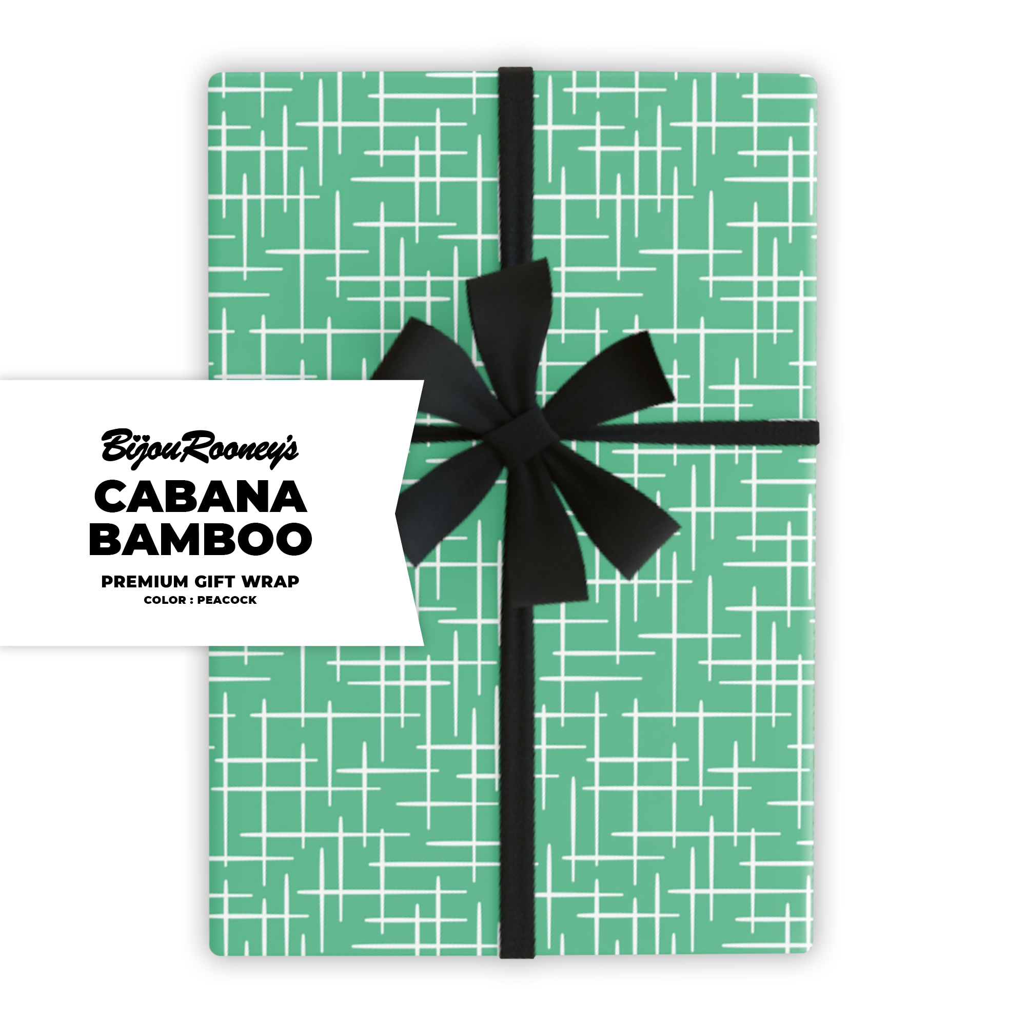 Cabana Bamboo Gift Wrap in Peacock product thumbnail image Cabana Bamboo Gift Wrap in Peacock product thumbnail image