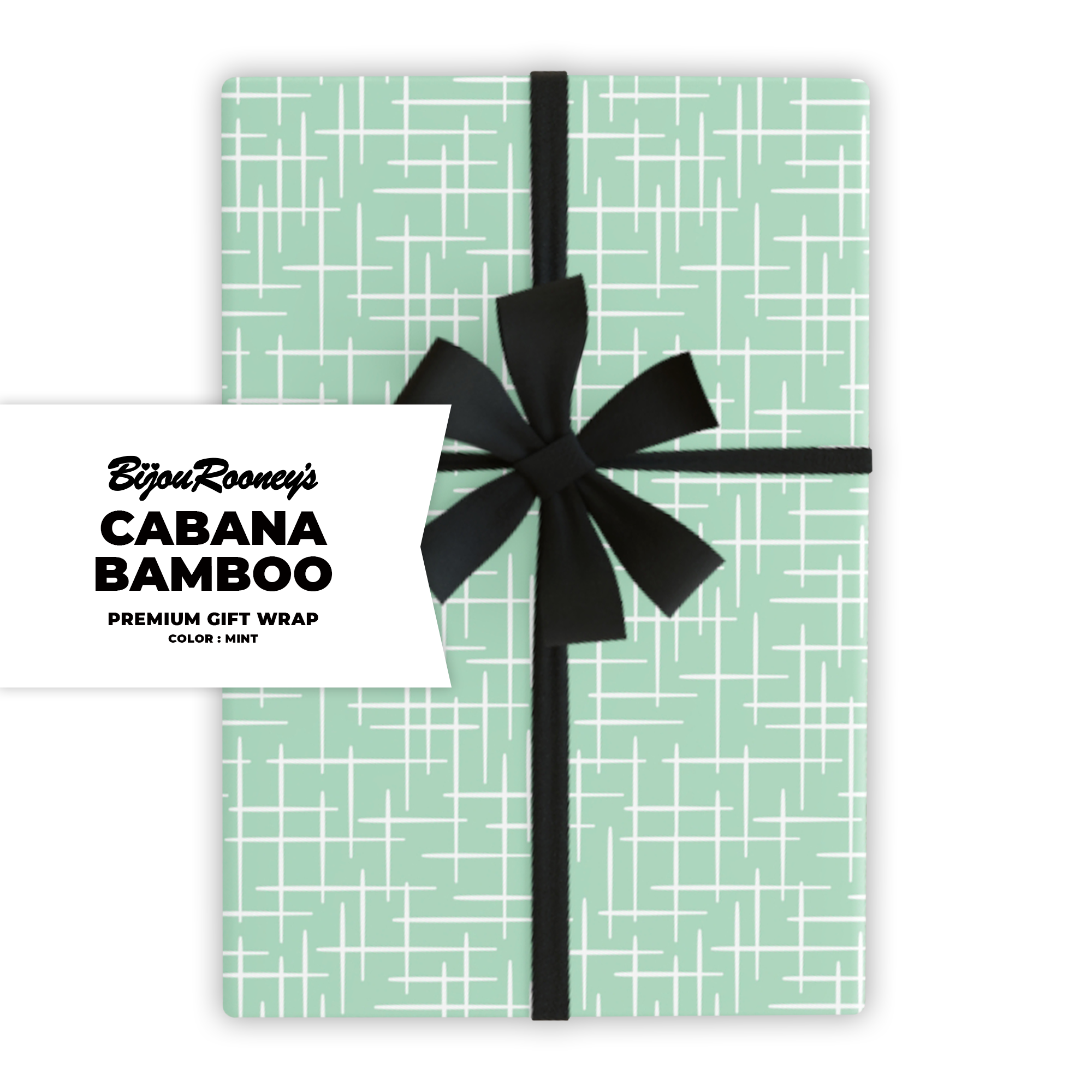 Cabana Bamboo Gift Wrap in Mint product thumbnail image Cabana Bamboo Gift Wrap in Mint product thumbnail image
