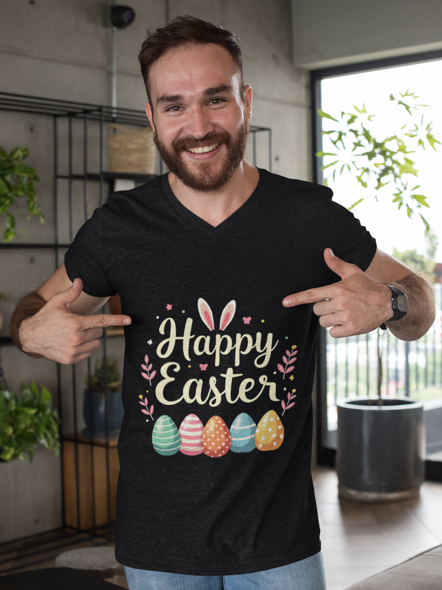 Easter Bunny T-Shirt, Colorful Egg Celebration Tee, Unisex Holiday Shirt, Spring Rabbit Top, Pastel Easter Tee product thumbnail image