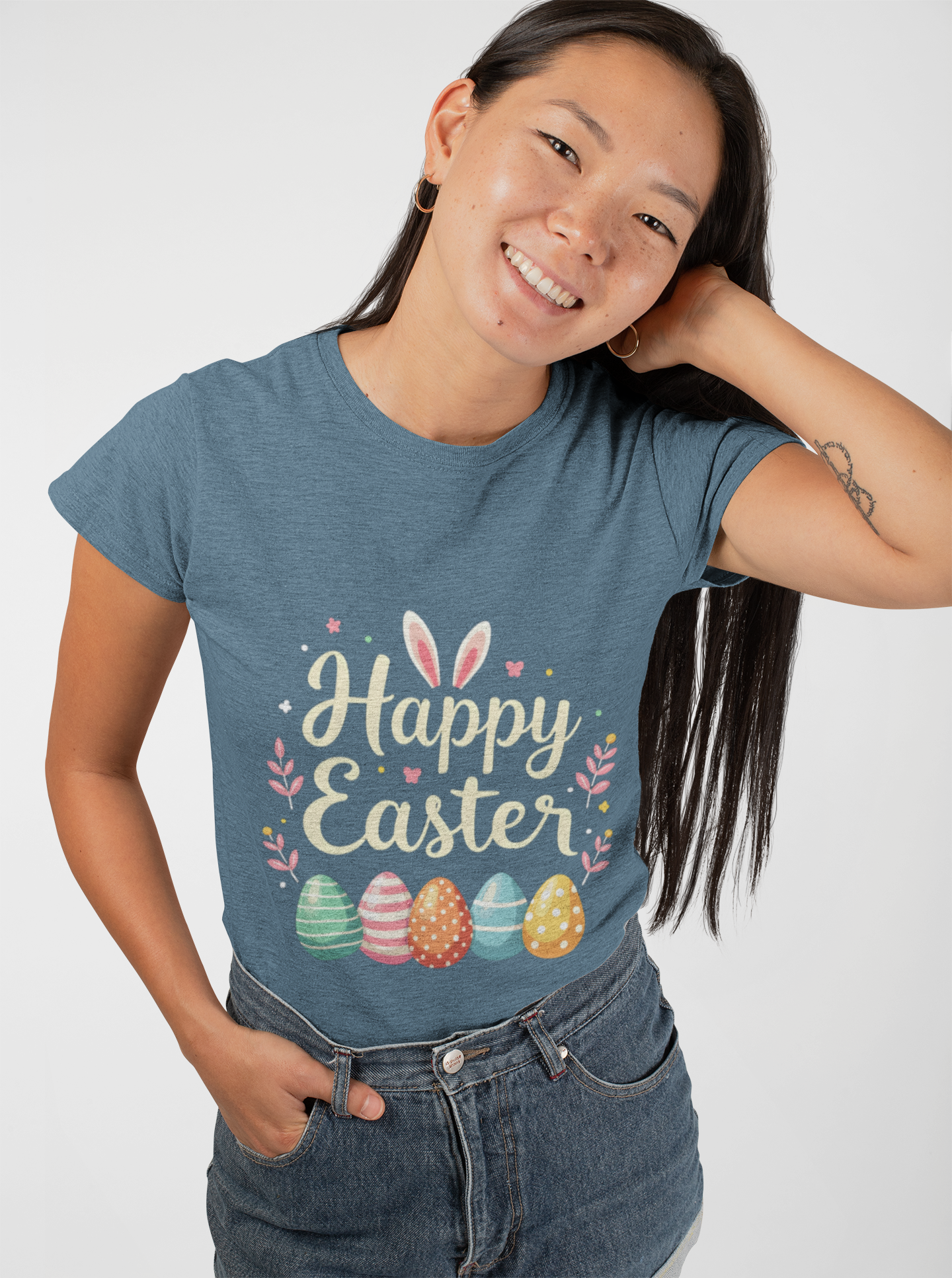 Easter Bunny T-Shirt, Colorful Egg Celebration Tee, Unisex Holiday Shirt, Spring Rabbit Top, Pastel Easter Tee product thumbnail image