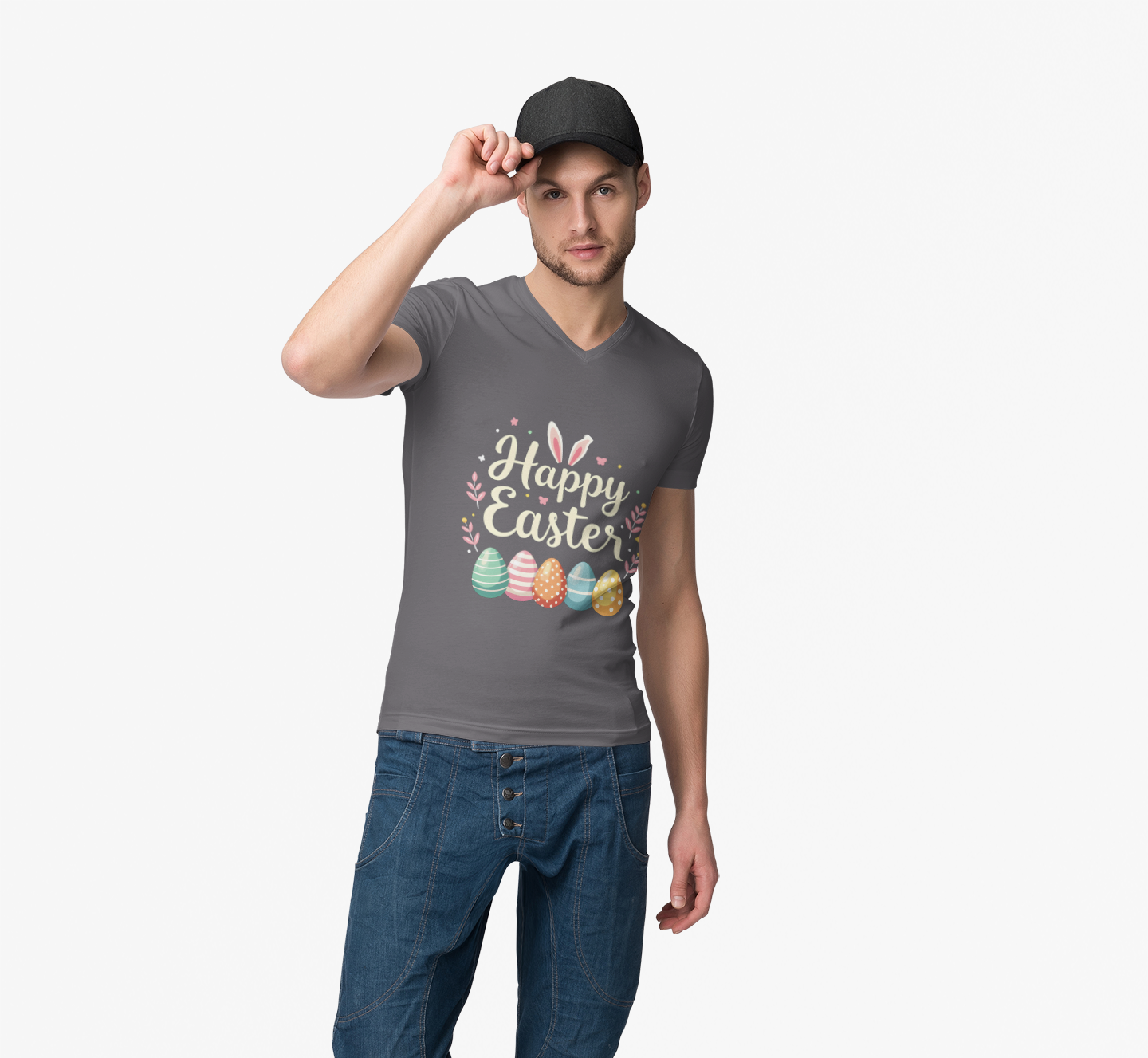 Easter Bunny T-Shirt, Colorful Egg Celebration Tee, Unisex Holiday Shirt, Spring Rabbit Top, Pastel Easter Tee product thumbnail image