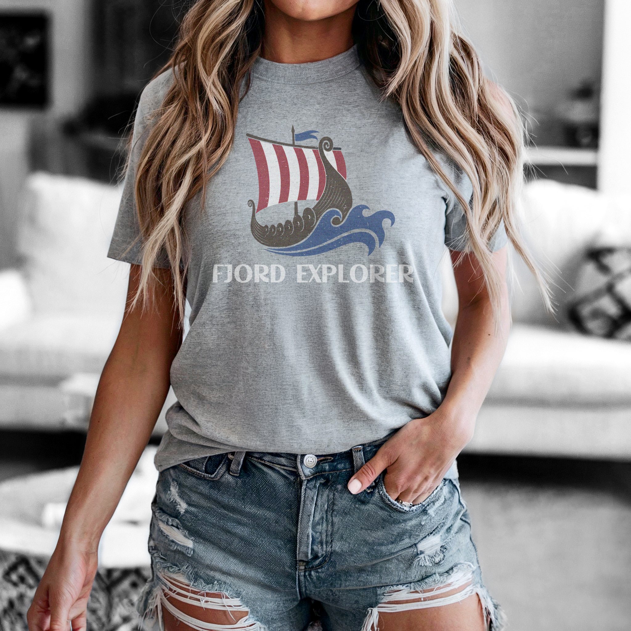 Viking Ship Tee, Norse Mythology T-Shirt, Unisex Graphic Shirt, Vikings Lover Gift, Funny Short Sleeve Top - Image 1 | Lily's Pad Studio