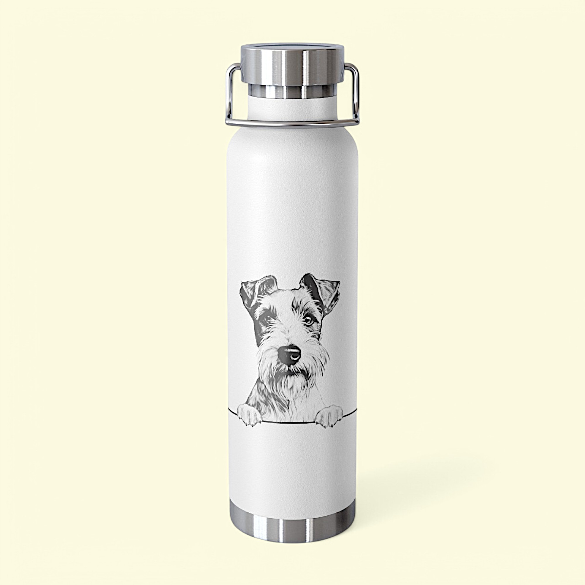 Wire Fox Terrier Copper Water Bottle - 22oz Vacuum Insulated