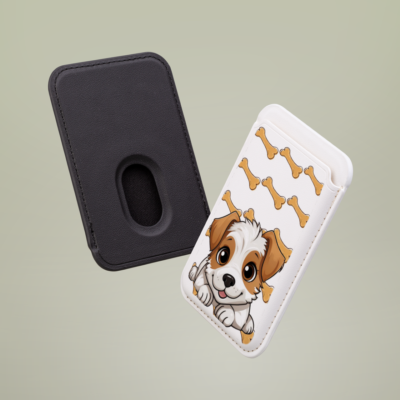Cute Dog Themed Vegan Wallet - Magsafe® Compatible, Pet Lover Gift, Animal Enthusiast Accessory, Eco-Friendly Wallet, Dog Bone Design, product thumbnail image Cute Dog Themed Vegan Wallet - Magsafe® Compatible, Pet Lover Gift, Animal Enthusiast Accessory, Eco-Friendly Wallet, Dog Bone Design, product thumbnail image