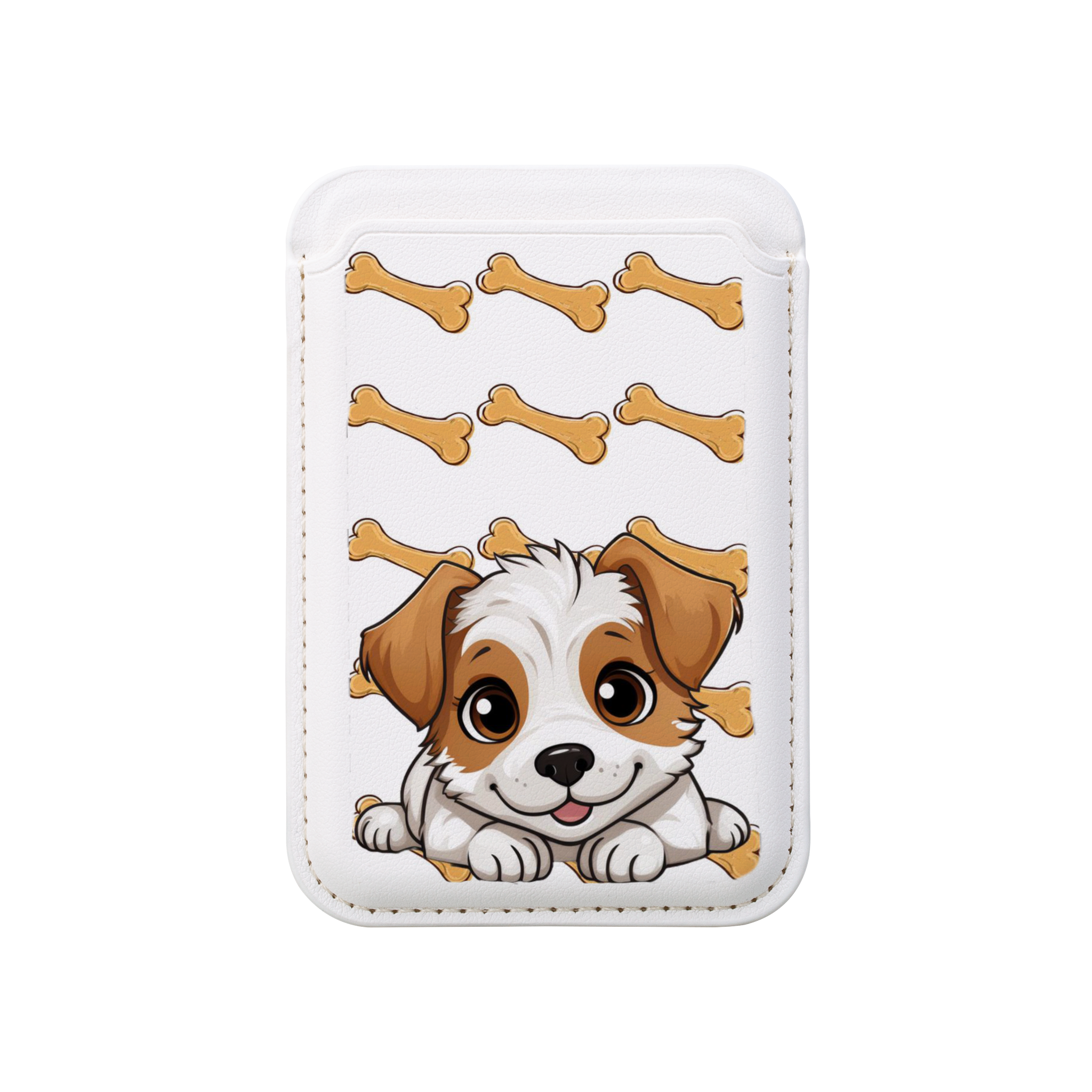 Cute Dog Themed Vegan Wallet - Magsafe® Compatible, Pet Lover Gift, Animal Enthusiast Accessory, Eco-Friendly Wallet, Dog Bone Design, product thumbnail image