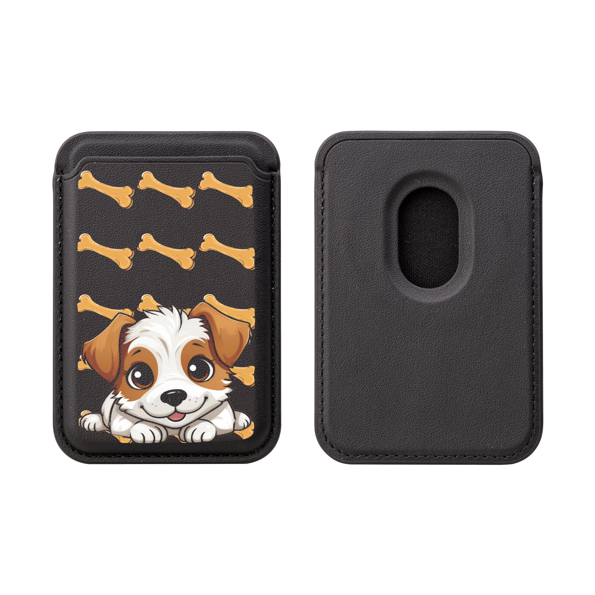 Cute Dog Themed Vegan Wallet - Magsafe® Compatible, Pet Lover Gift, Animal Enthusiast Accessory, Eco-Friendly Wallet, Dog Bone Design, product thumbnail image