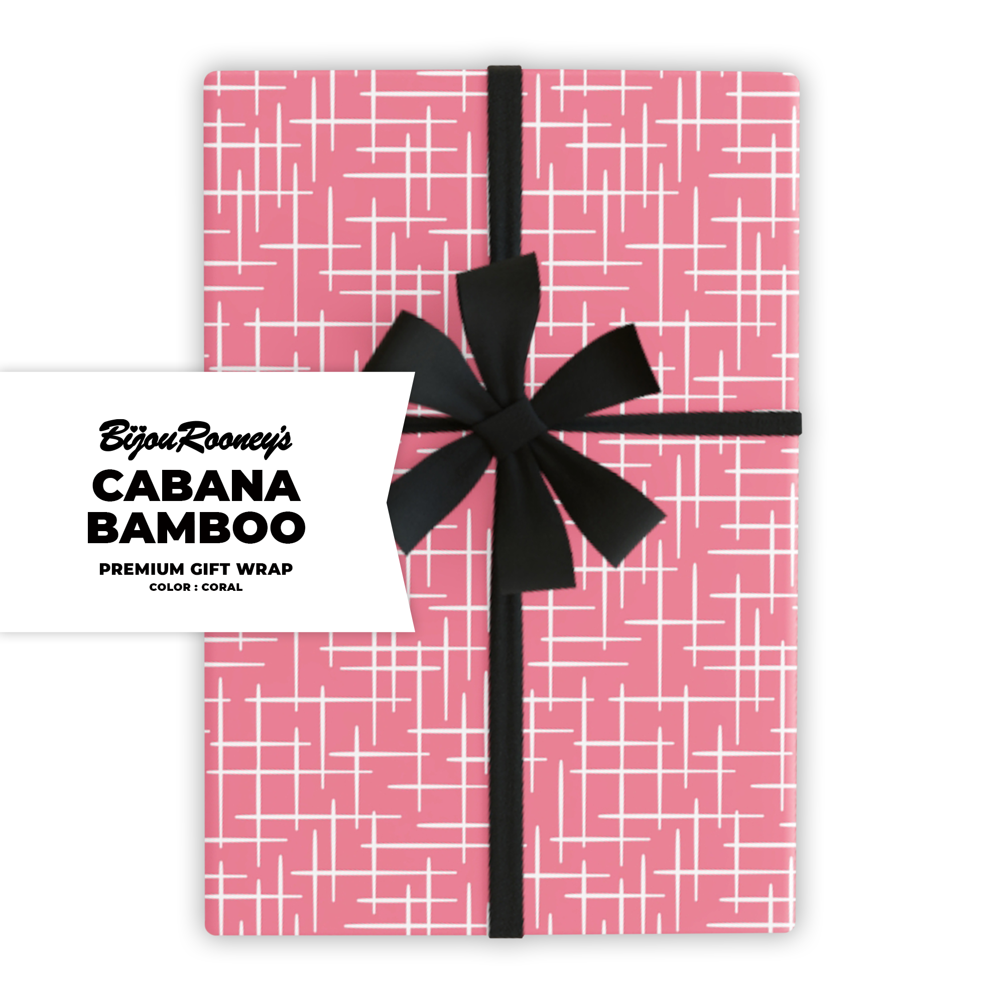 Cabana Bamboo Gift Wrap in Coral product thumbnail image Cabana Bamboo Gift Wrap in Coral product thumbnail image