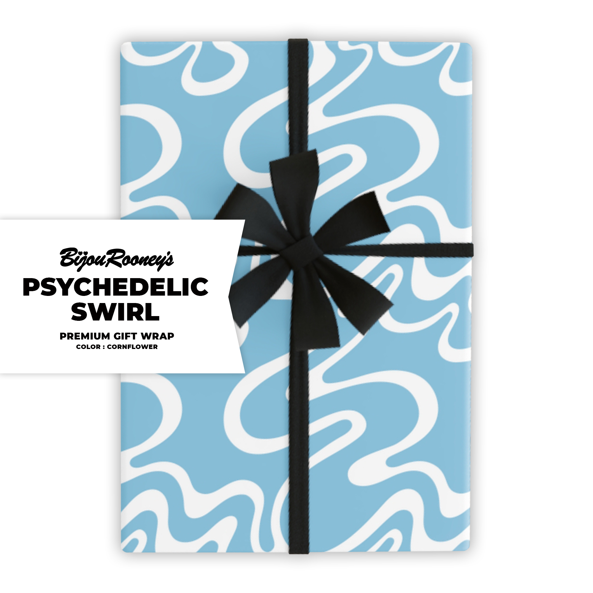 Psychedelic Swirl Gift Wrap in Cornflower