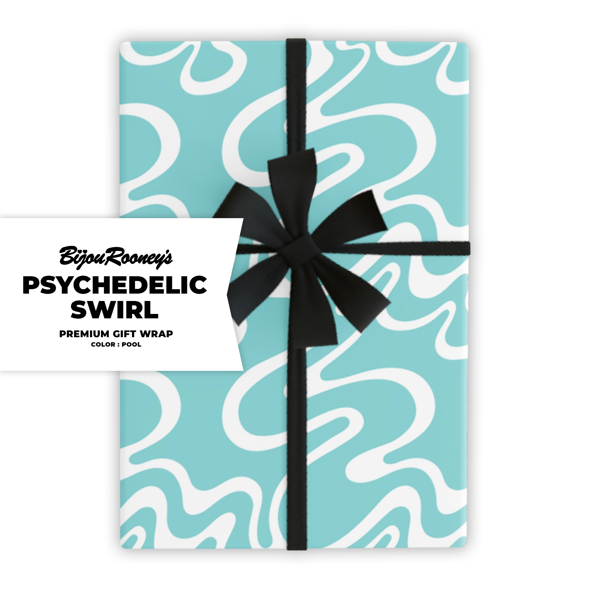 Psychedelic Swirl Gift Wrap in Pool