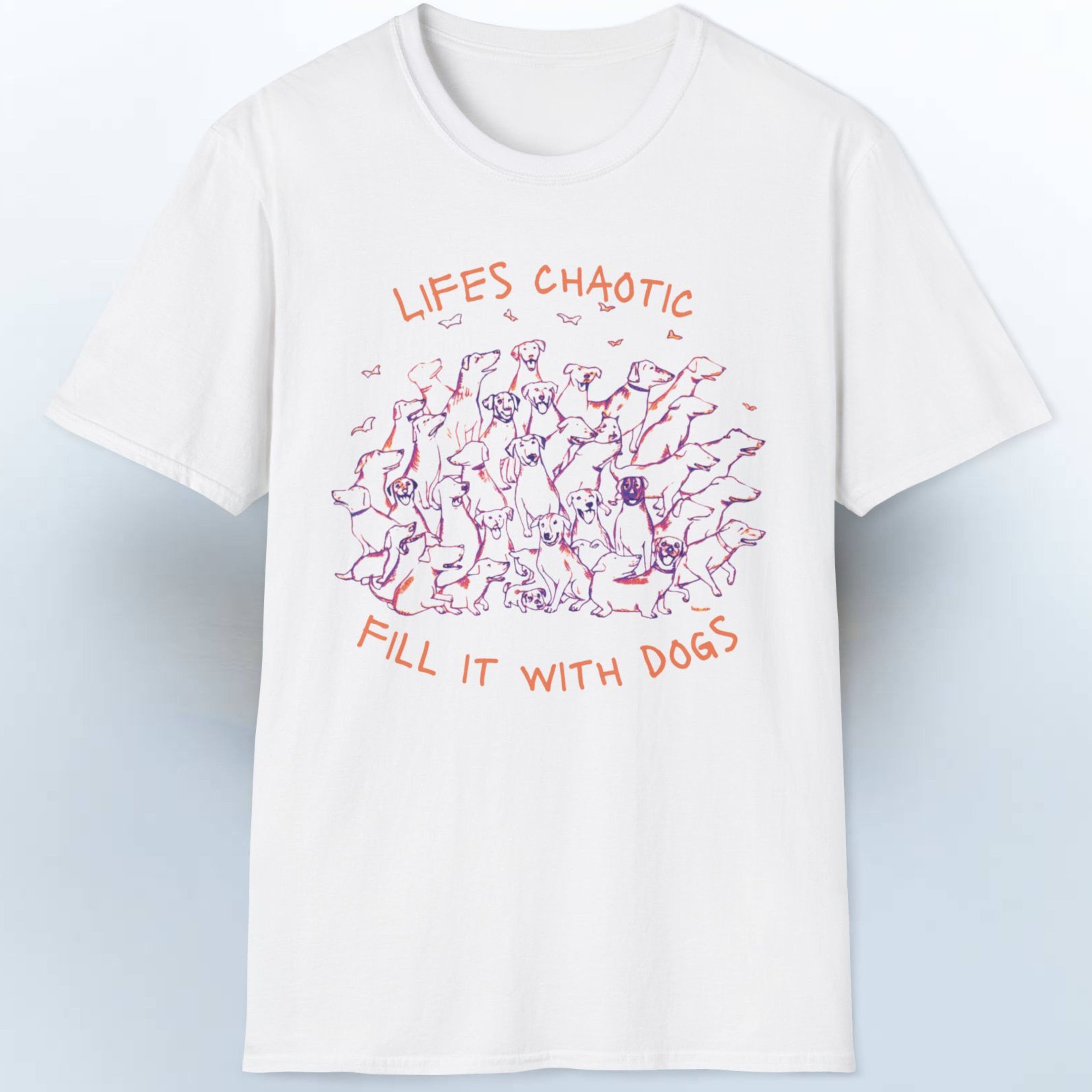 Dog Lover T-Shirt, Chaos Canine Tee, Life with Dogs Shirt, Dog Mom Dad Gift, Funny Pet Owner Top product thumbnail image