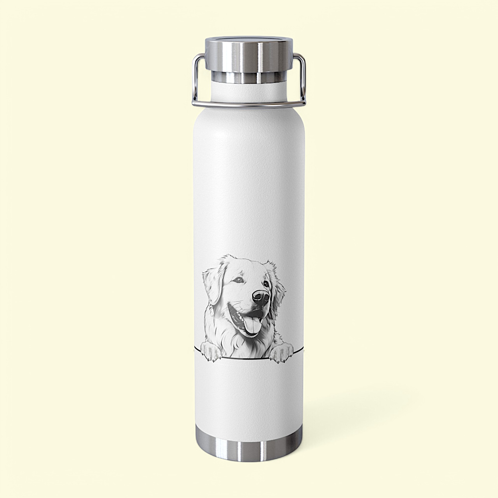 Great Pyreness Copper Water Bottle - 22oz Vacuum Insulated Flask with Adorable Pup Design