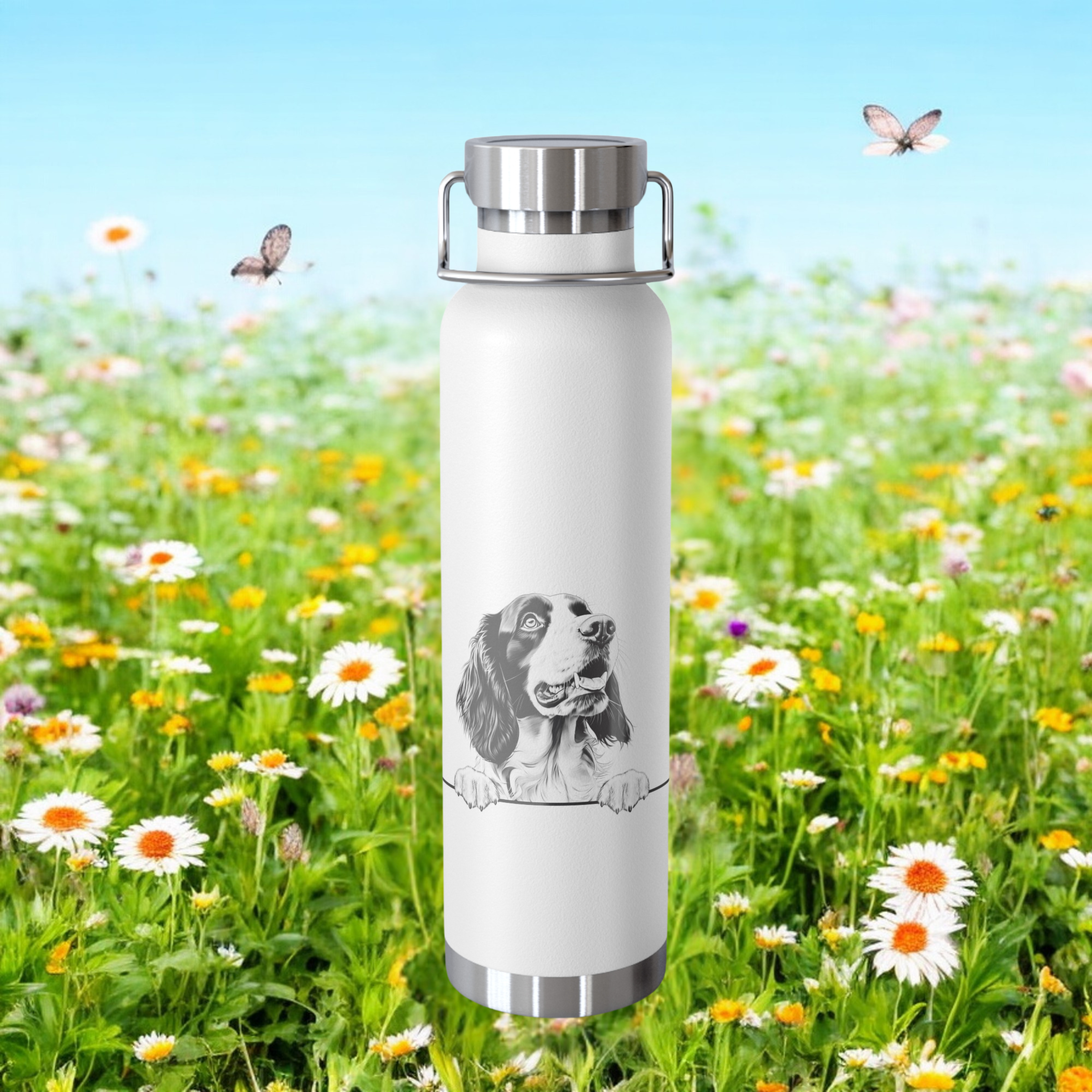 Springer Spanie Copper Water Bottle - 22oz Vacuum Insulated Flask with Adorable Pup Design product thumbnail image Springer Spanie Copper Water Bottle - 22oz Vacuum Insulated Flask with Adorable Pup Design product thumbnail image