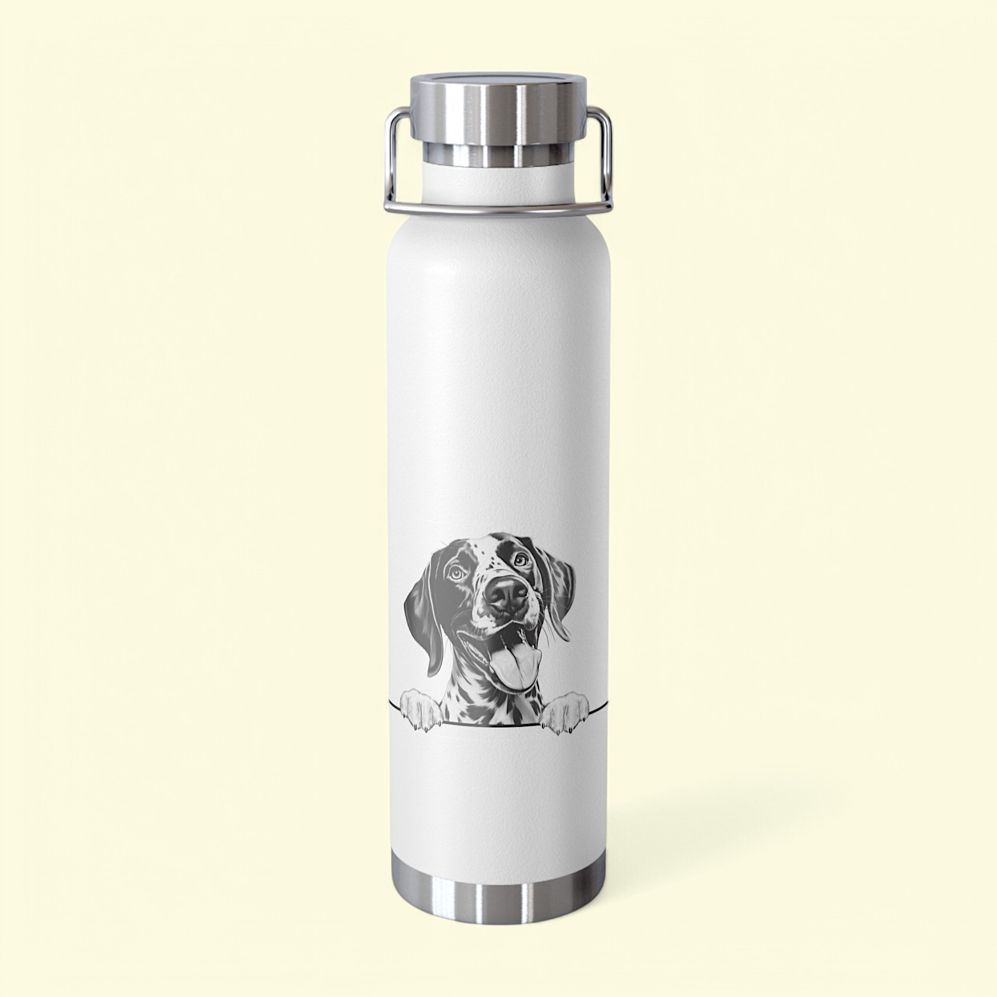 German Shortehaired Pointer Copper Water Bottle - 22oz Vacuum Insulated Flask with Adorable Pup Design