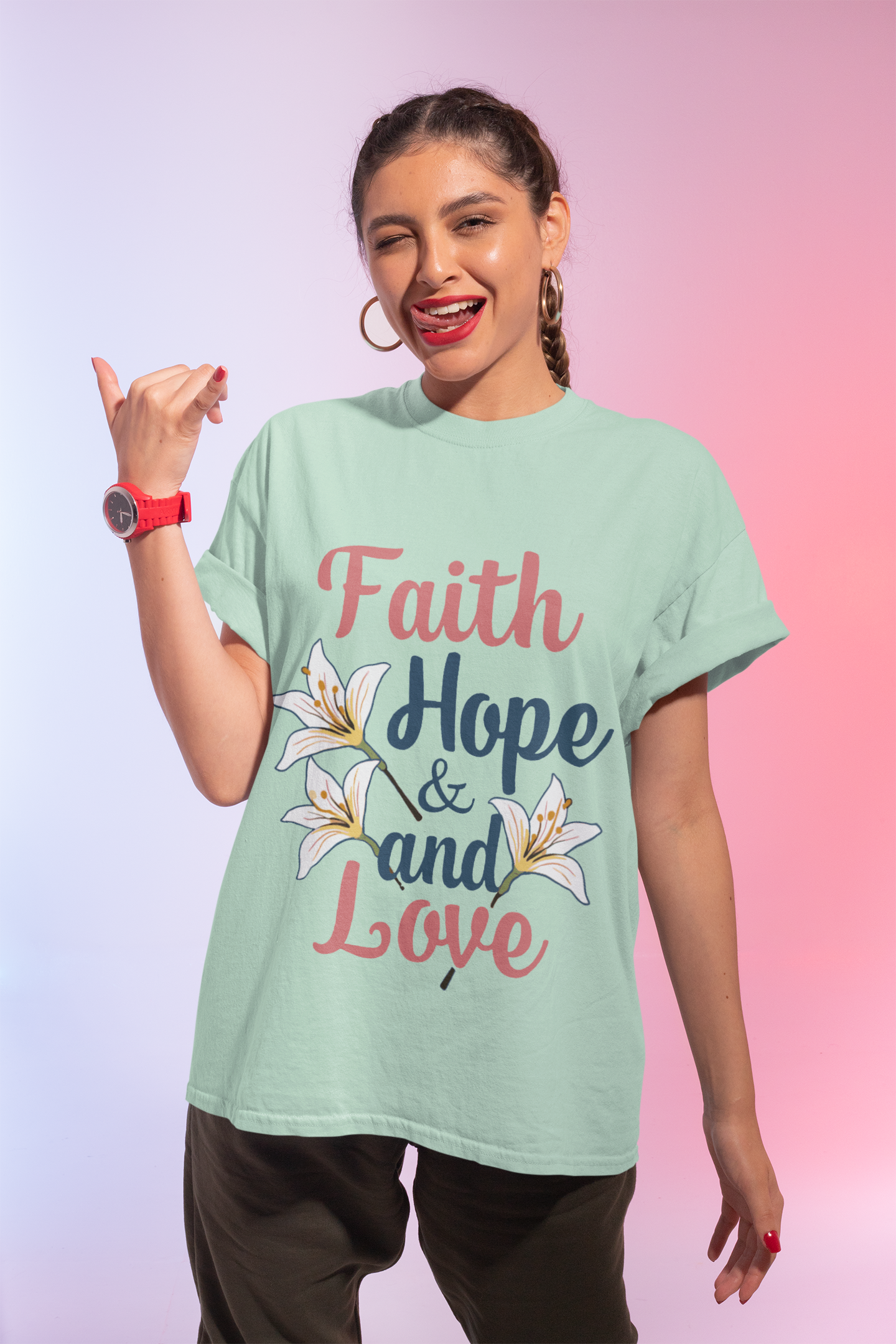 Faith Hope Love Floral Tee product thumbnail image