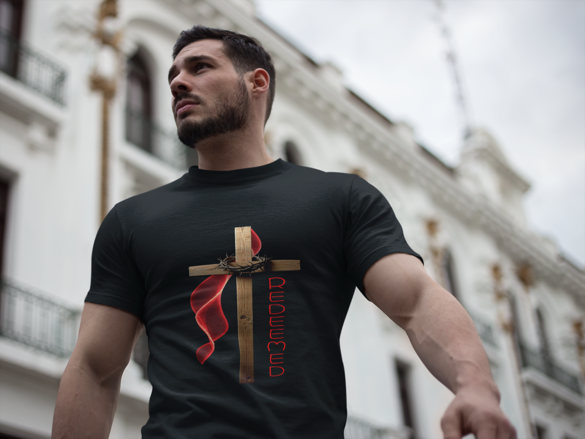 Redeemed: The Cross of Salvation &amp; Grace- Unisex Heavy Cotton Tee 