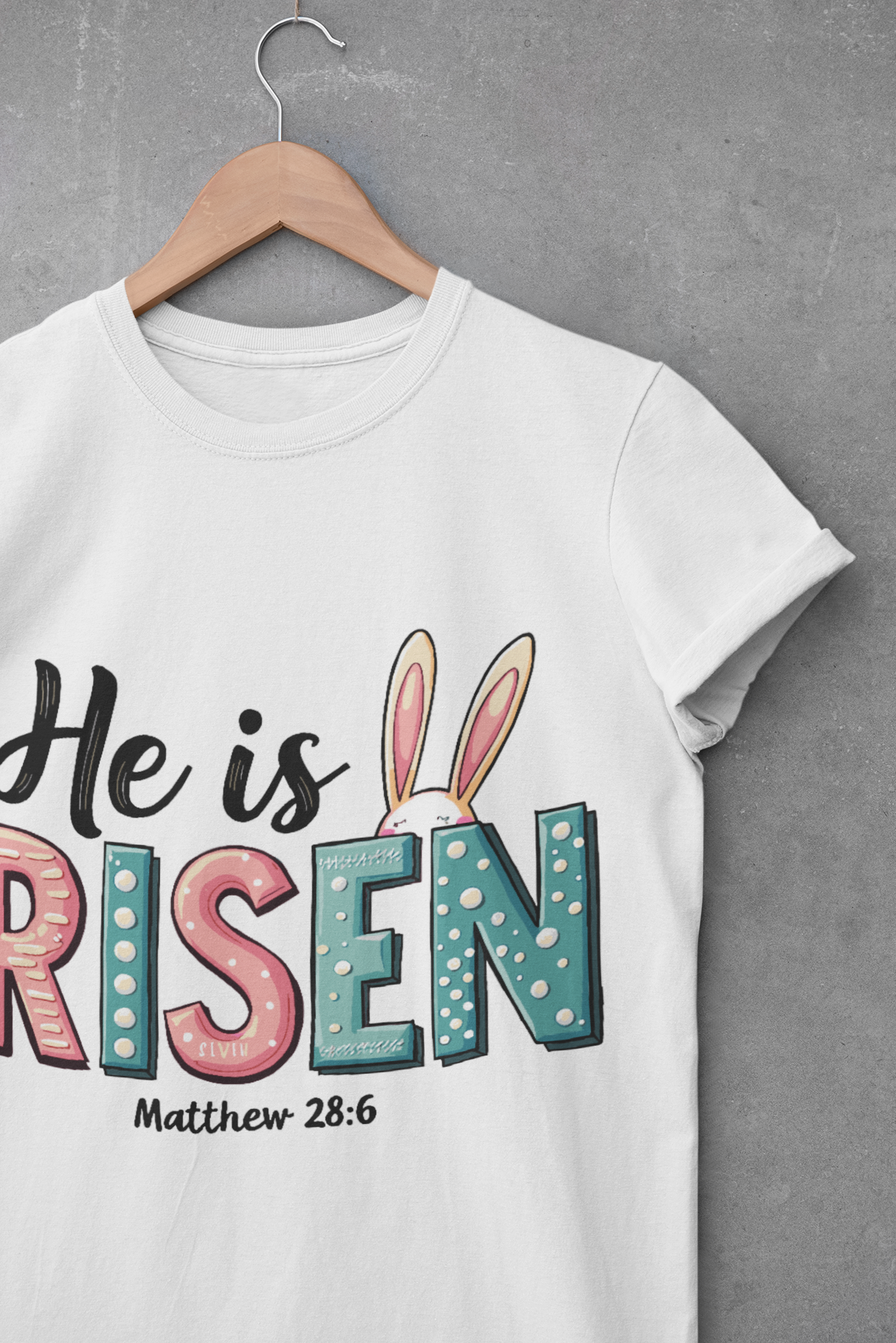 Easter Inspirational T-Shirt - 'He is Risen' Design product thumbnail image Easter Inspirational T-Shirt - 'He is Risen' Design product thumbnail image