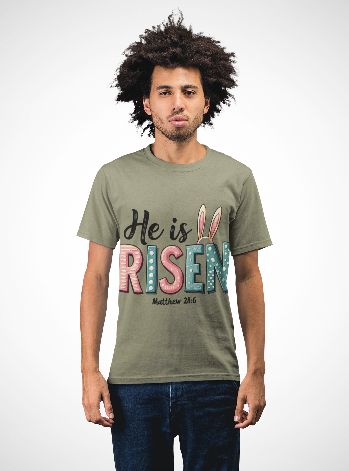 Easter Inspirational T-Shirt - 'He is Risen' Design product thumbnail image Easter Inspirational T-Shirt - 'He is Risen' Design product thumbnail image