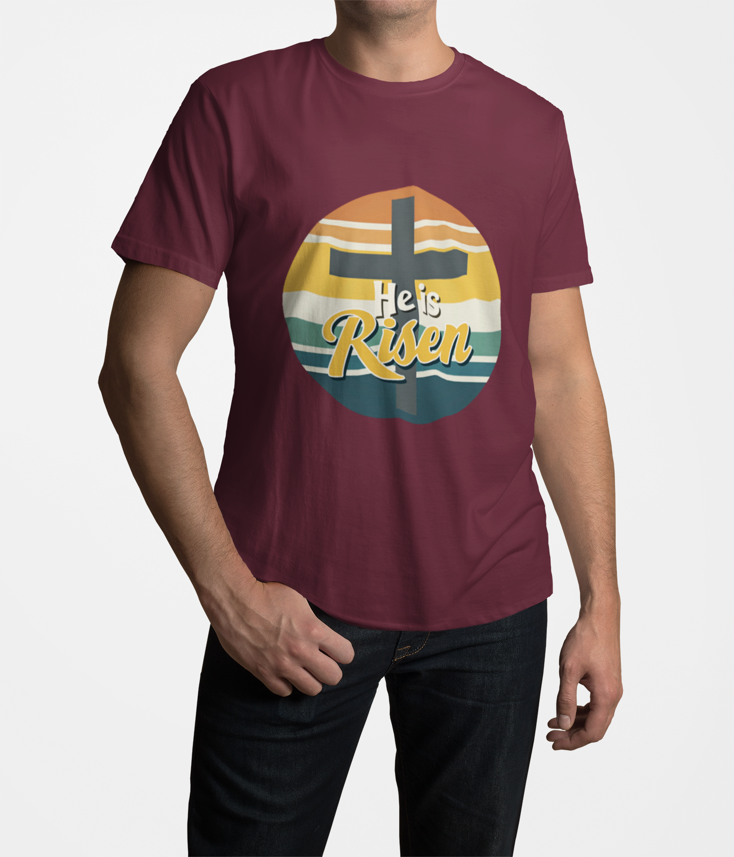 He Is Risen Unisex Heavy Cotton Tee - Faith-Inspired Graphic T-Shirt for Easter and Everyday Wear product thumbnail image He Is Risen Unisex Heavy Cotton Tee - Faith-Inspired Graphic T-Shirt for Easter and Everyday Wear product thumbnail image