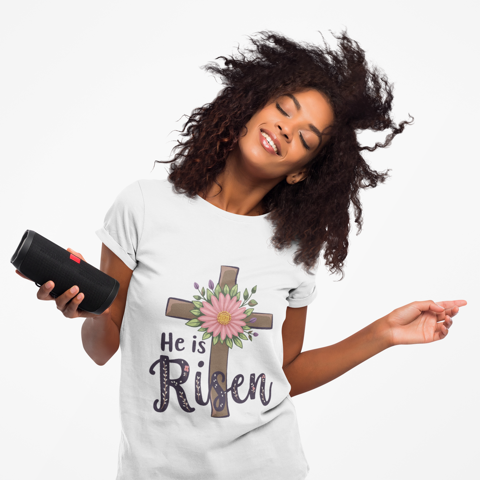He is Risen Unisex Softstyle T-Shirt - Faith Inspired Tee for Easter and Spring Celebrations product thumbnail image