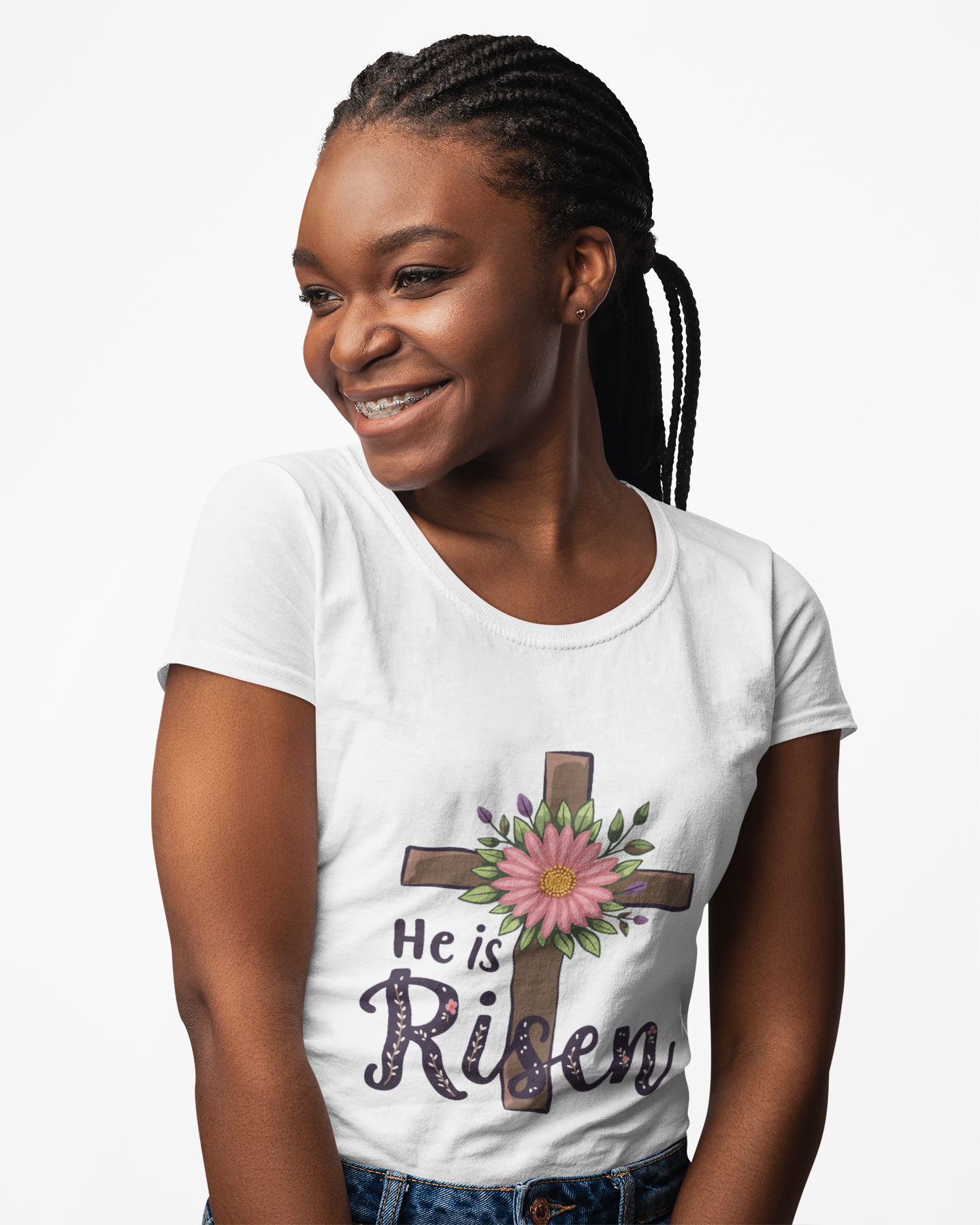 He is Risen Unisex Softstyle T-Shirt - Faith Inspired Tee for Easter and Spring Celebrations