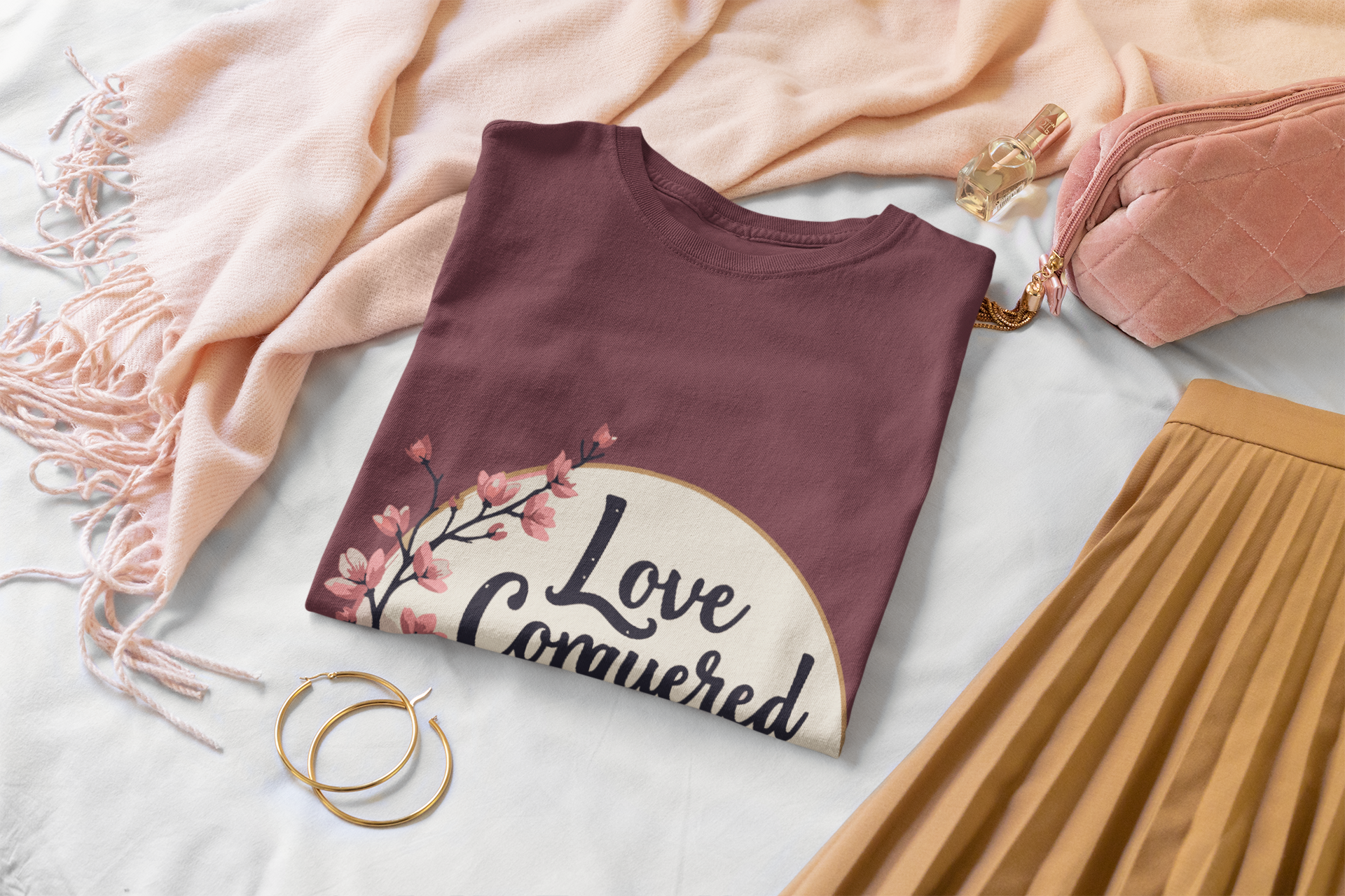 Love Conquered the Grave Floral Unisex Softstyle T-Shirt product thumbnail image Love Conquered the Grave Floral Unisex Softstyle T-Shirt product thumbnail image