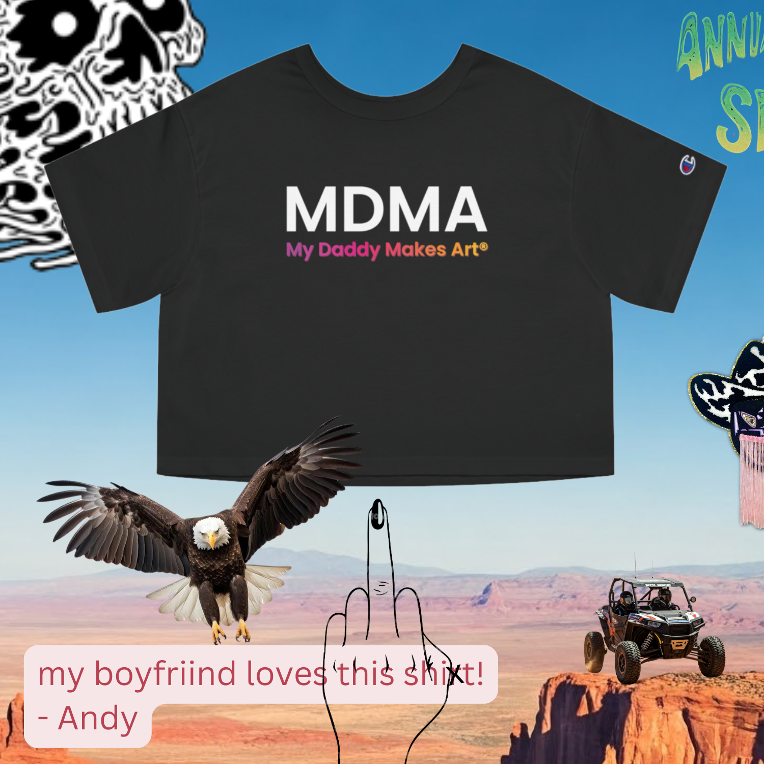 Midnight Sunrise Cropped Shirt by My Daddy Makes Art® product thumbnail image Midnight Sunrise Cropped Shirt by My Daddy Makes Art® product thumbnail image