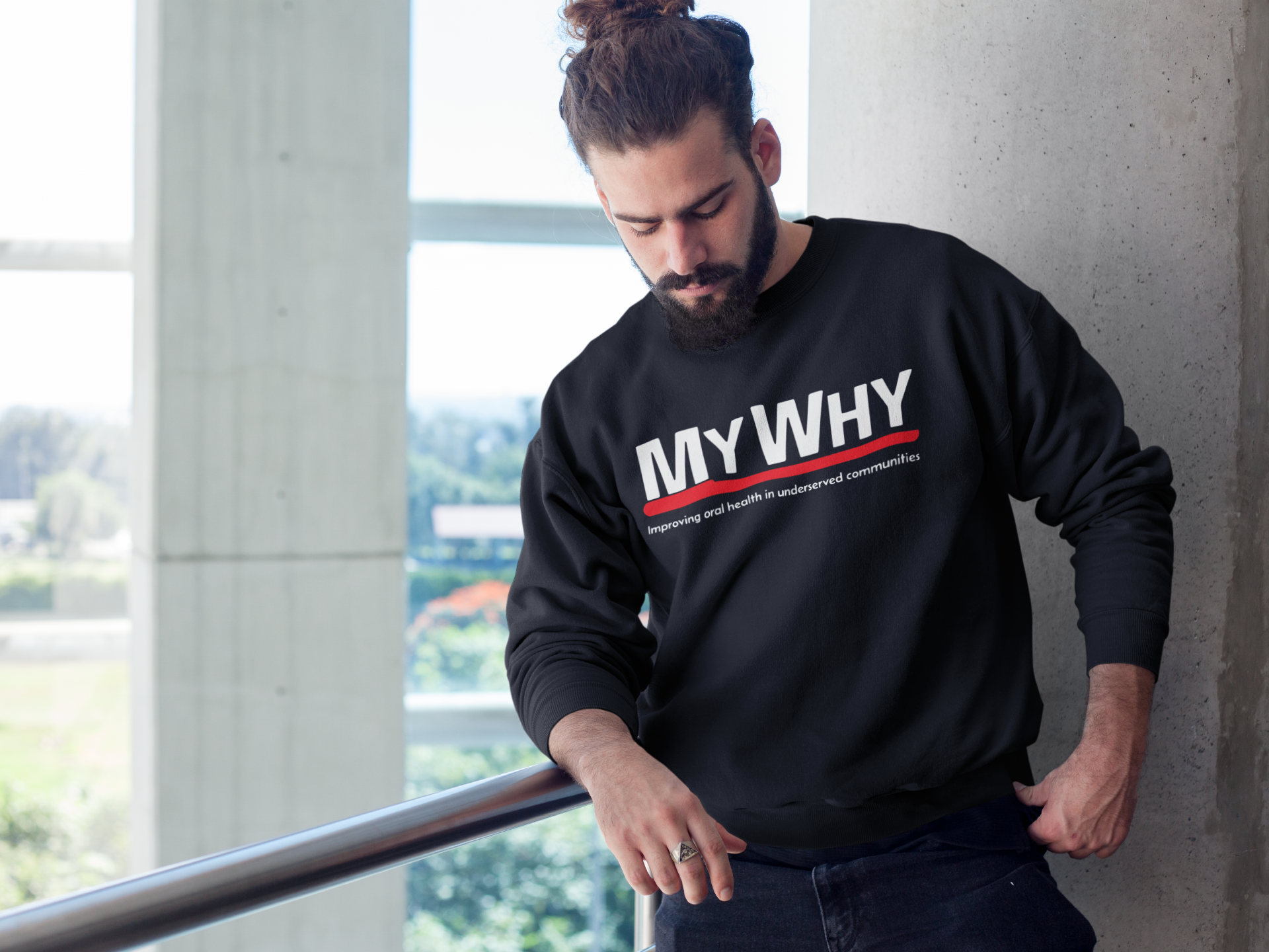 MY WHY Unisex Crewneck Sweatshirt - Empowering Oral Health Awareness product thumbnail image