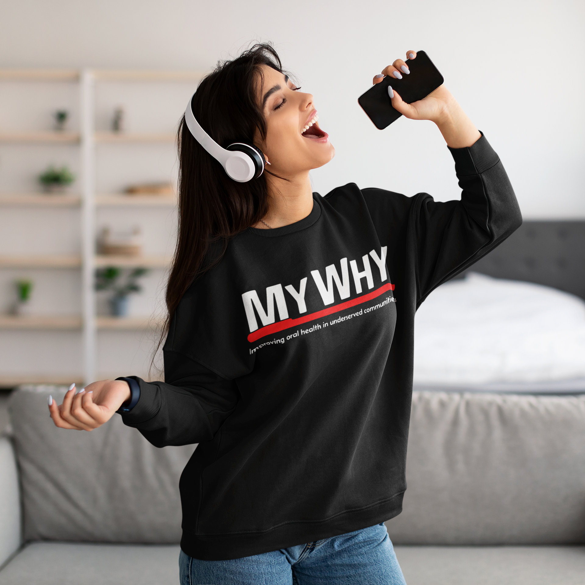 MY WHY Unisex Crewneck Sweatshirt - Empowering Oral Health Awareness
