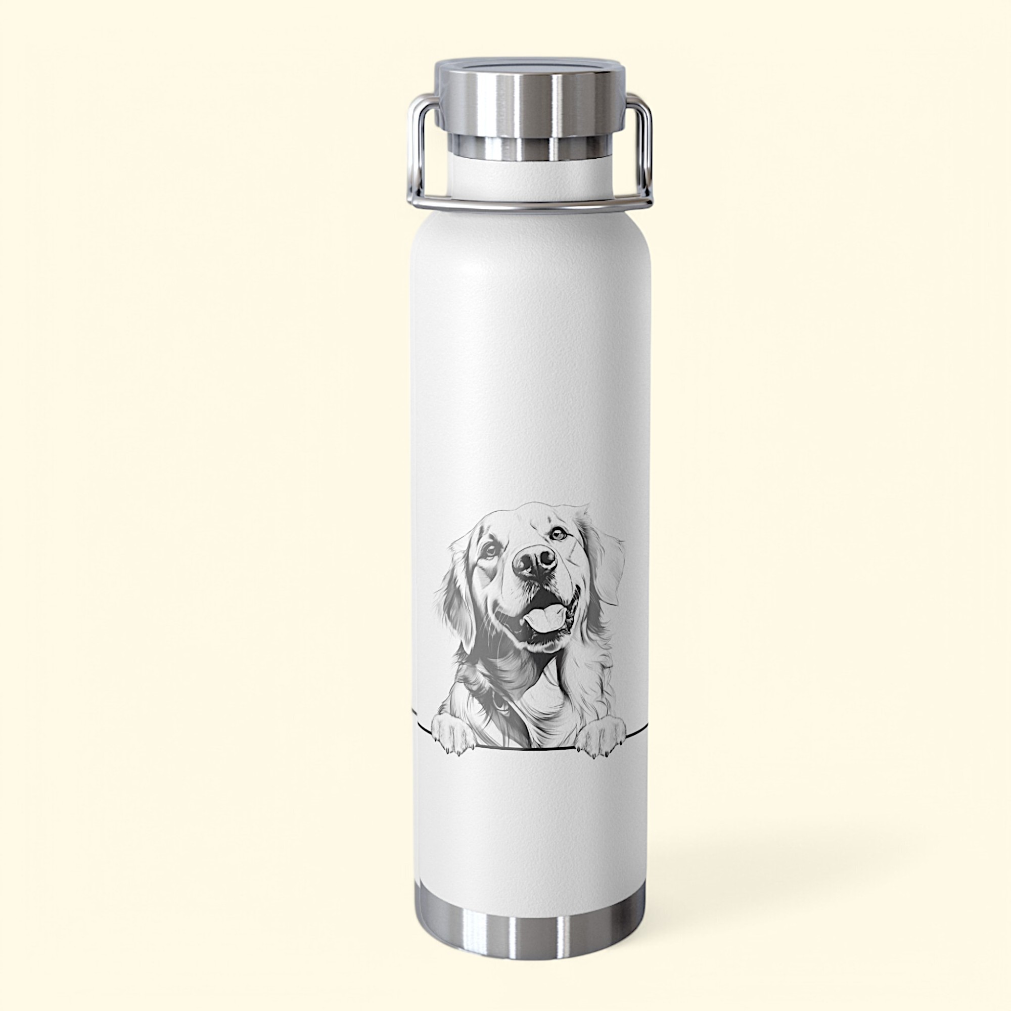 Golden retriever Copper Water Bottle - 22oz Vacuum Insulated Flask with Adorable Pup Design product thumbnail image