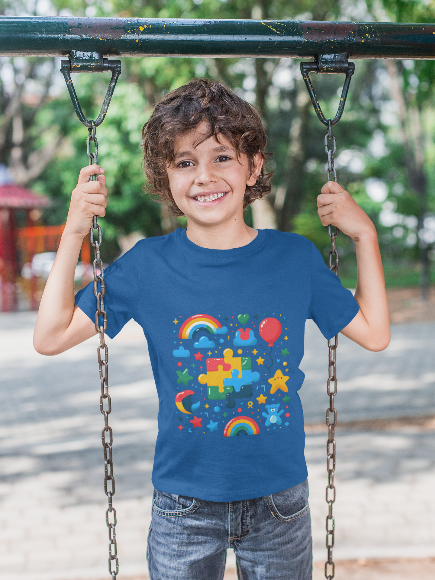 Colorful Puzzle Play Kids Tee - Fun &amp; Creative Children's T-Shirt product thumbnail image
