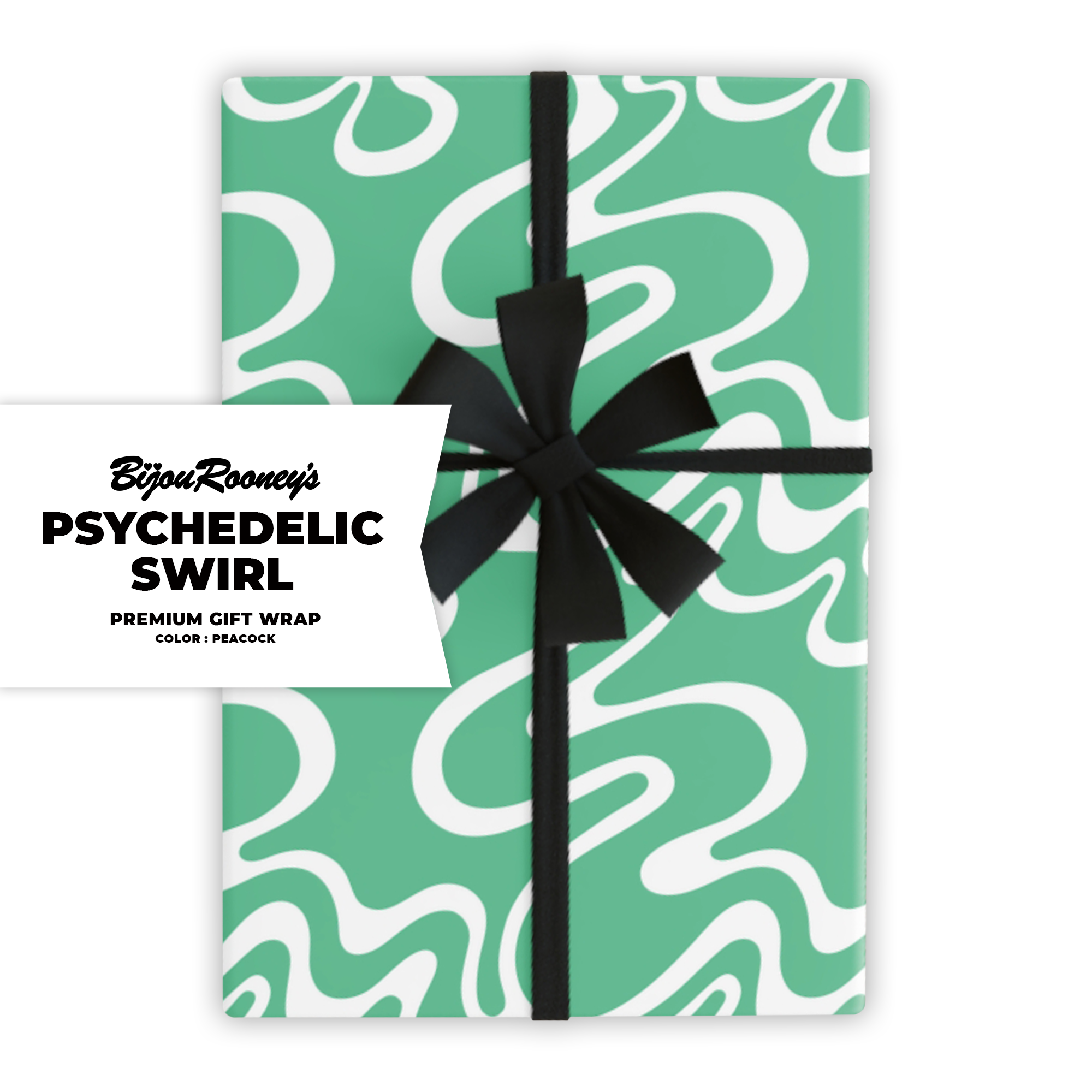 Psychedelic Swirl Gift Wrap in Peacock