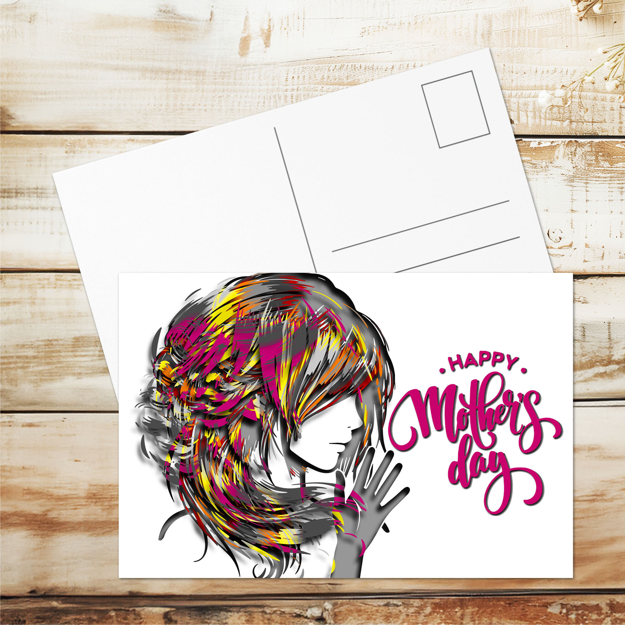 3D Happy Mother's Day ASL American Sign Language "Mother" Fine Art Postcards