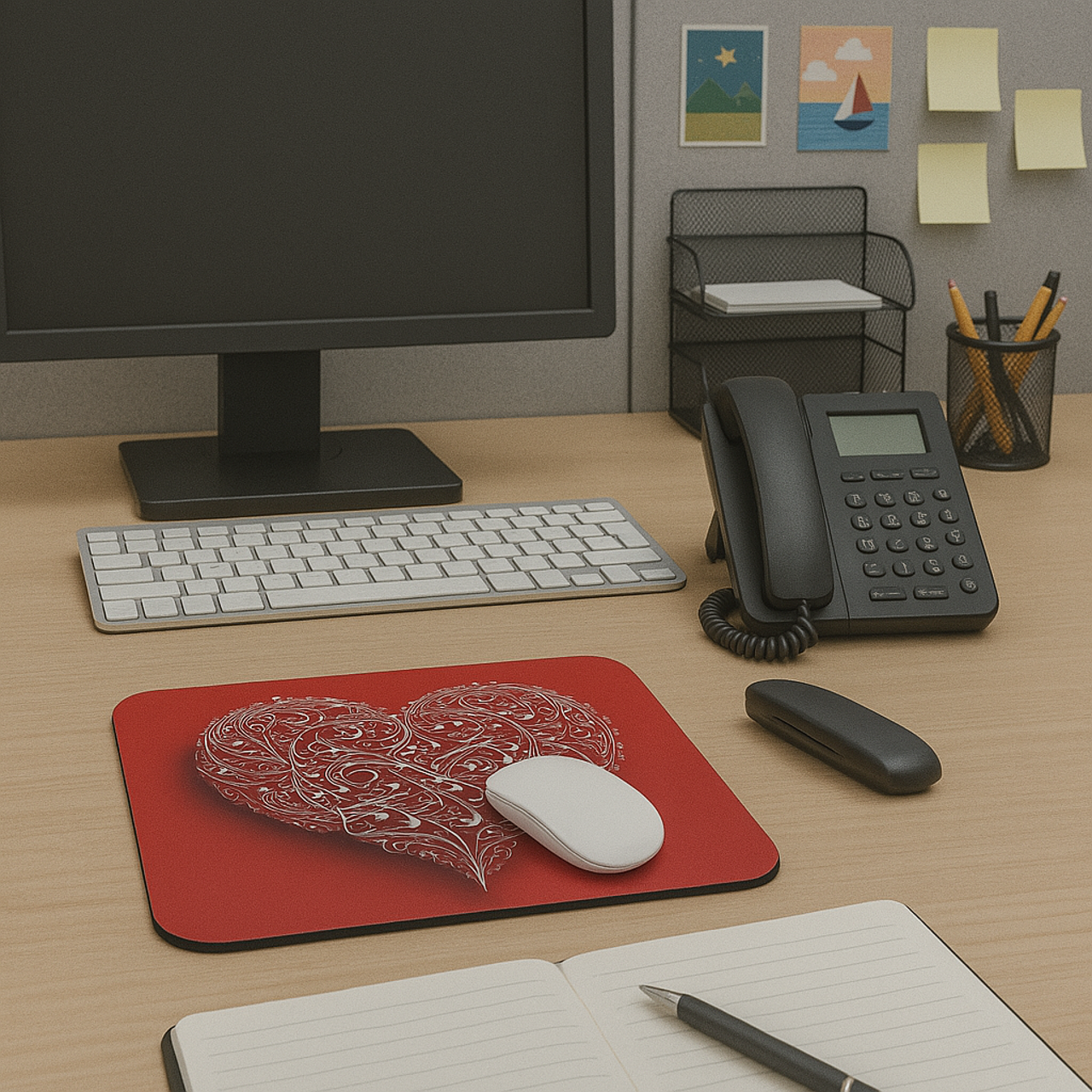 Musical Red Heart Design - Musical Notes, Musical Staff, Red Heart - Mouse Pad product thumbnail image Musical Red Heart Design - Musical Notes, Musical Staff, Red Heart - Mouse Pad product thumbnail image