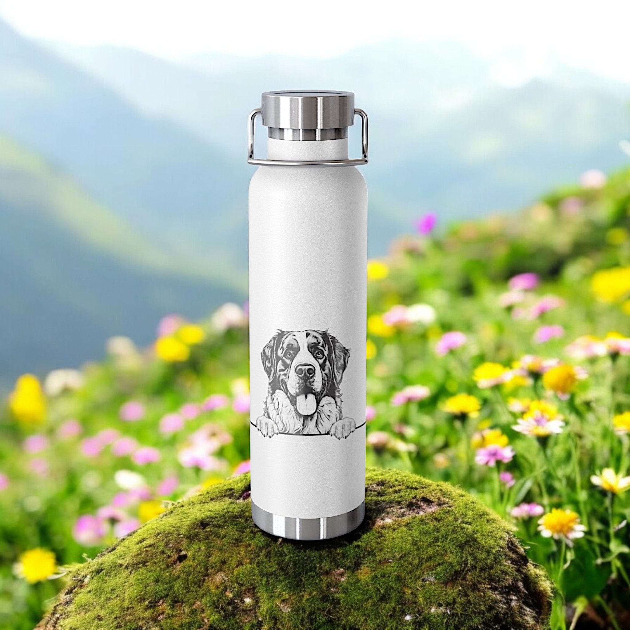 Saint Bernard Copper Water Bottle - 22oz Vacuum Insulated Flask with Adorable Pup Design product thumbnail image Saint Bernard Copper Water Bottle - 22oz Vacuum Insulated Flask with Adorable Pup Design product thumbnail image
