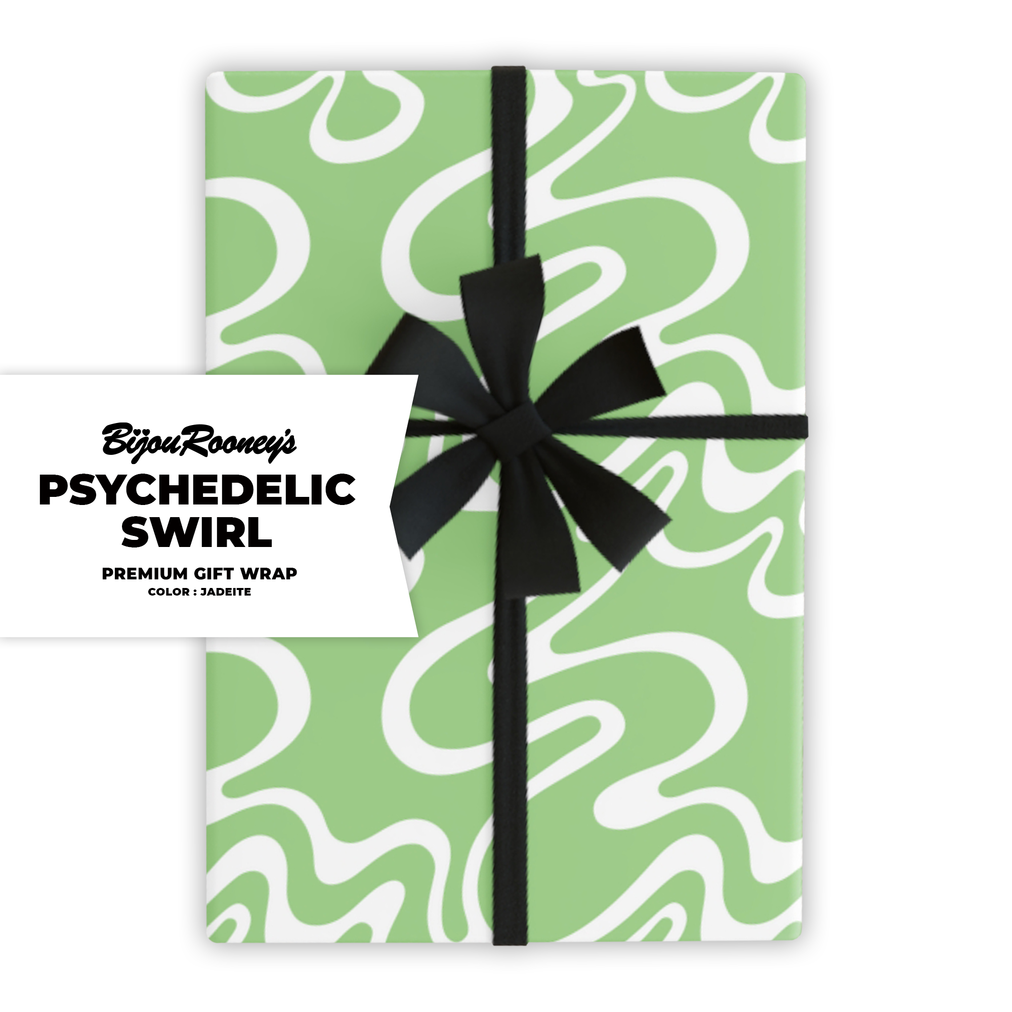 Psychedelic Swirl Gift Wrap in Jadeite