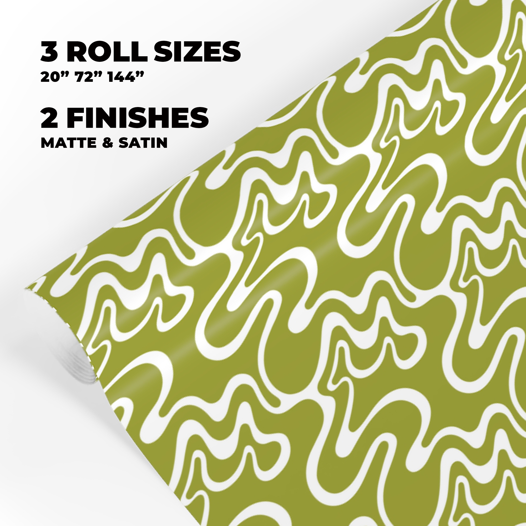 Psychedelic Swirl Gift Wrap in Olive product thumbnail image Psychedelic Swirl Gift Wrap in Olive product thumbnail image