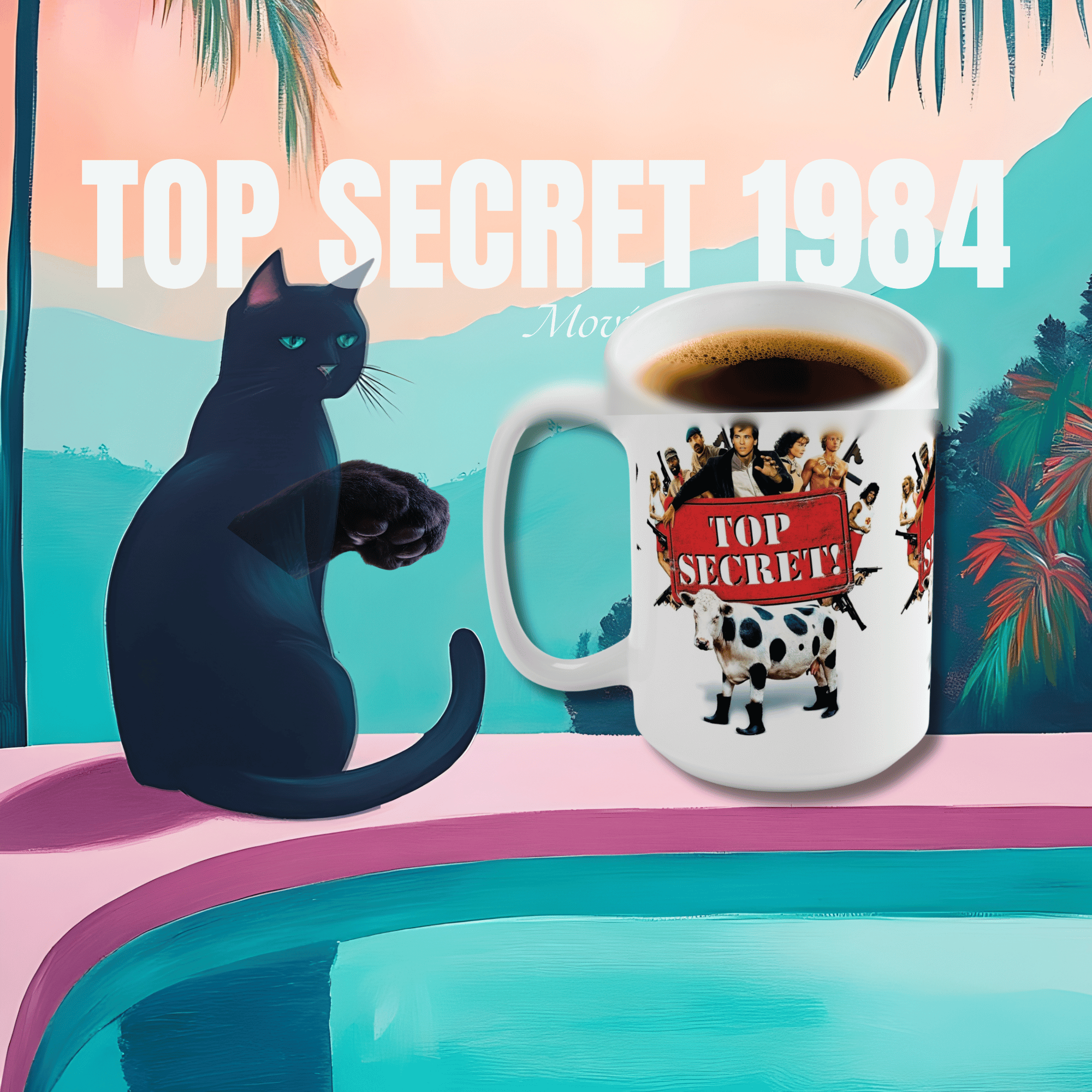 Top Secret 1984 Movie Poster Mug - Quirky Nostalgic Coffee Cup for Movie Buffs, Large Ceramic Tea Cup, Unique Gift product thumbnail image Top Secret 1984 Movie Poster Mug - Quirky Nostalgic Coffee Cup for Movie Buffs, Large Ceramic Tea Cup, Unique Gift product thumbnail image