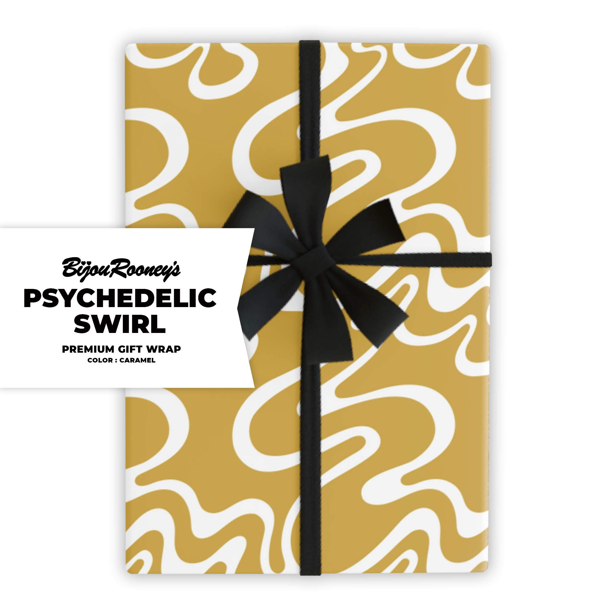 Psychedelic Swirl Gift Wrap in Caramel