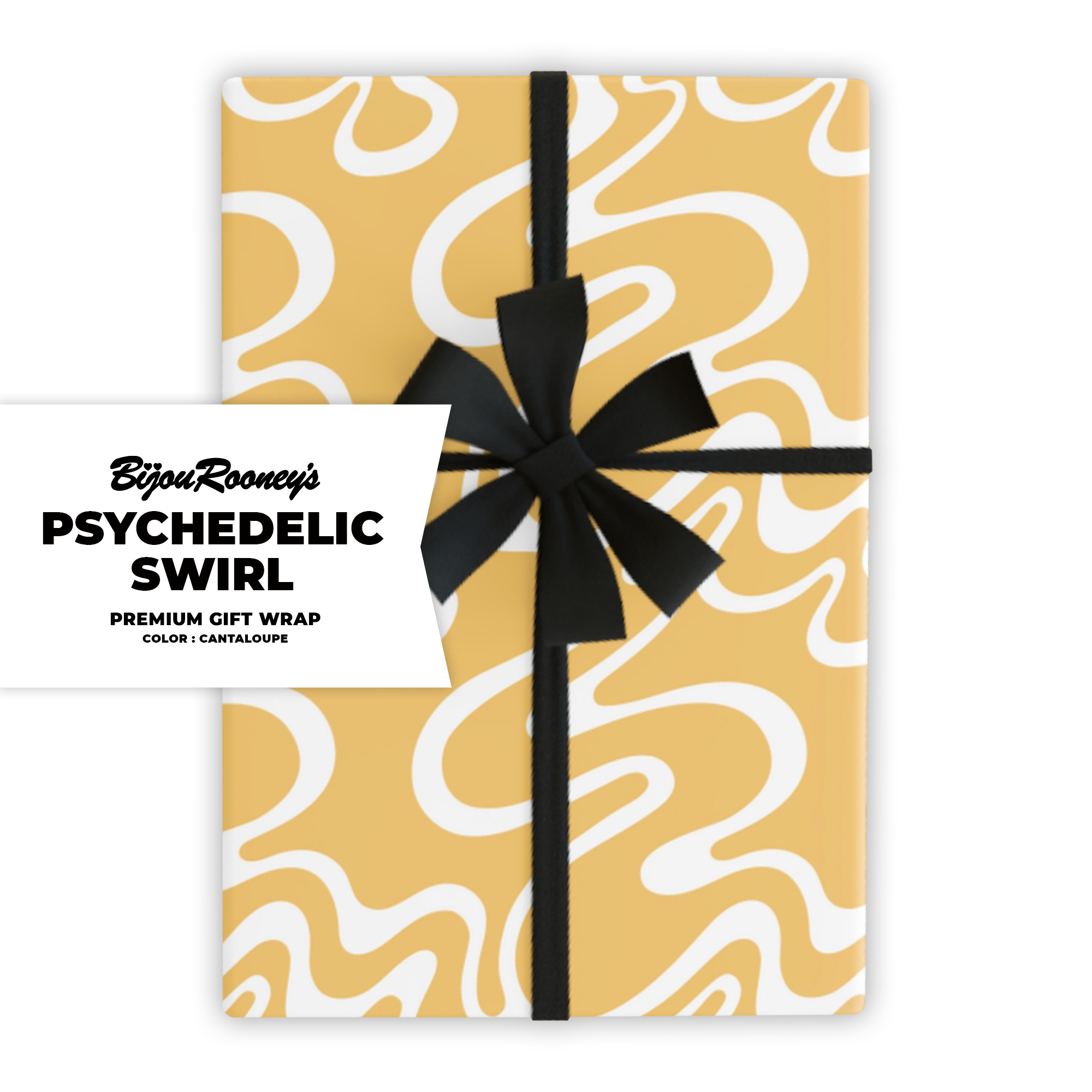 Psychedelic Swirl Gift Wrap in Cantaloupe