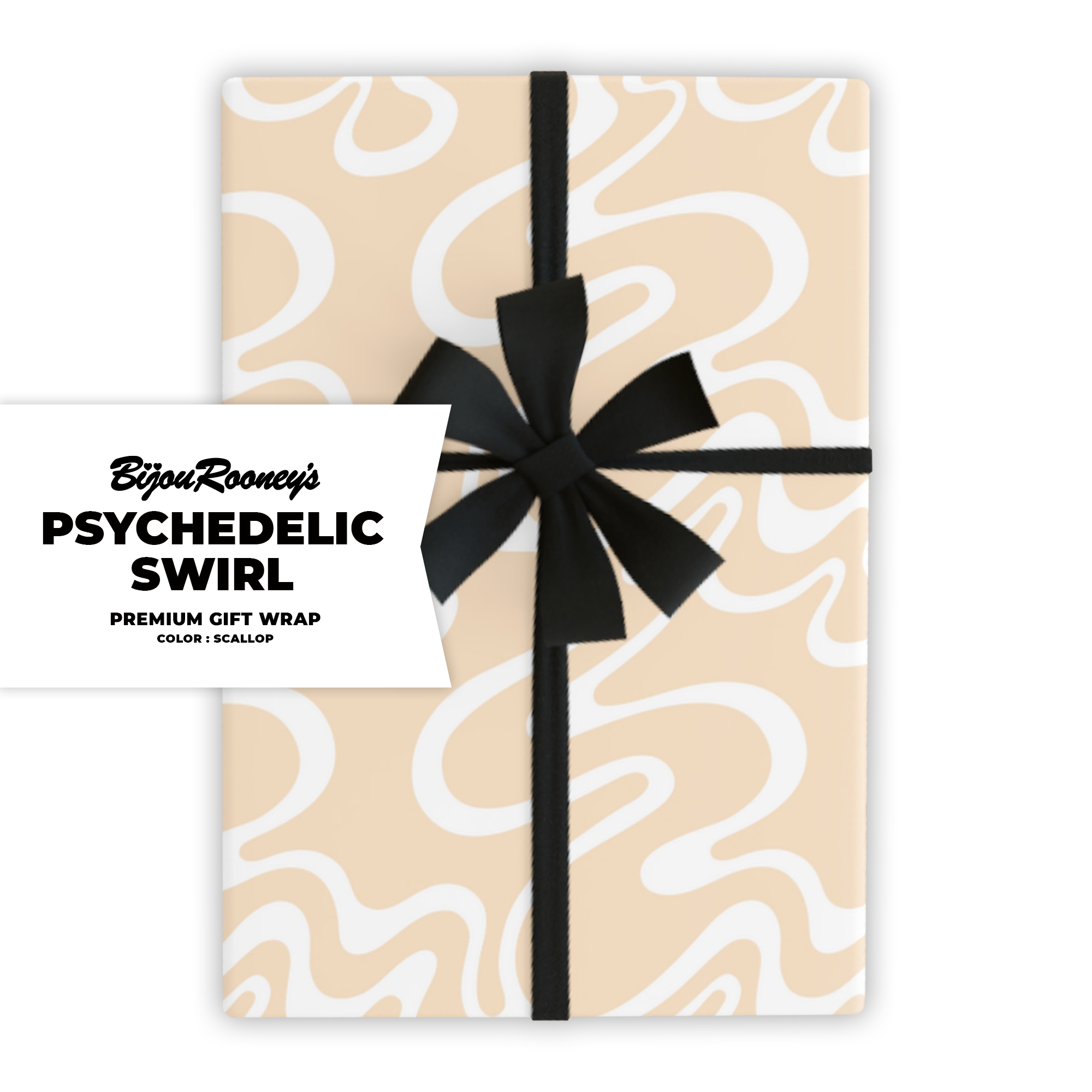 Psychedelic Swirl Gift Wrap in Scallop
