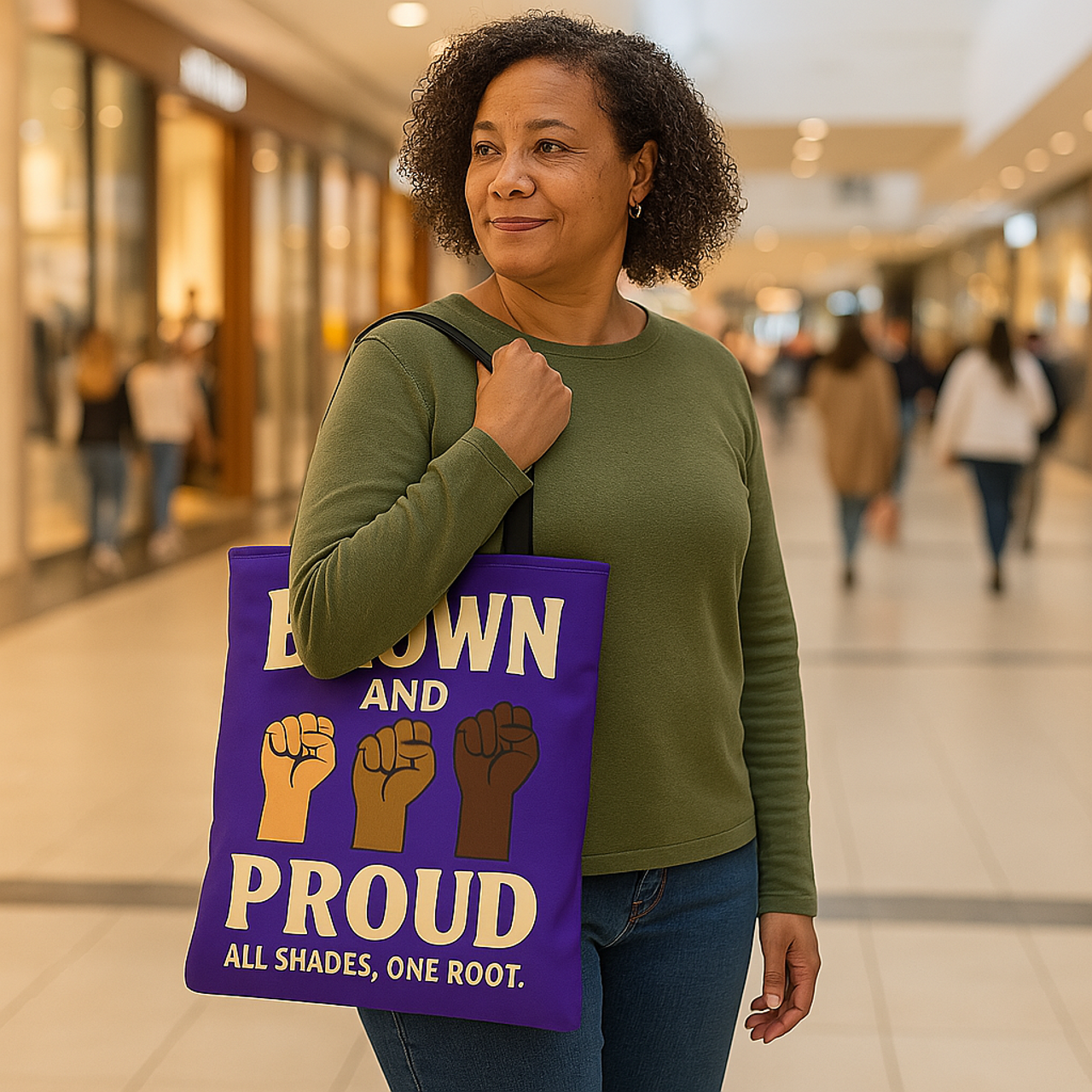 Brown and Proud Violet Tote Bag product thumbnail image Brown and Proud Violet Tote Bag product thumbnail image