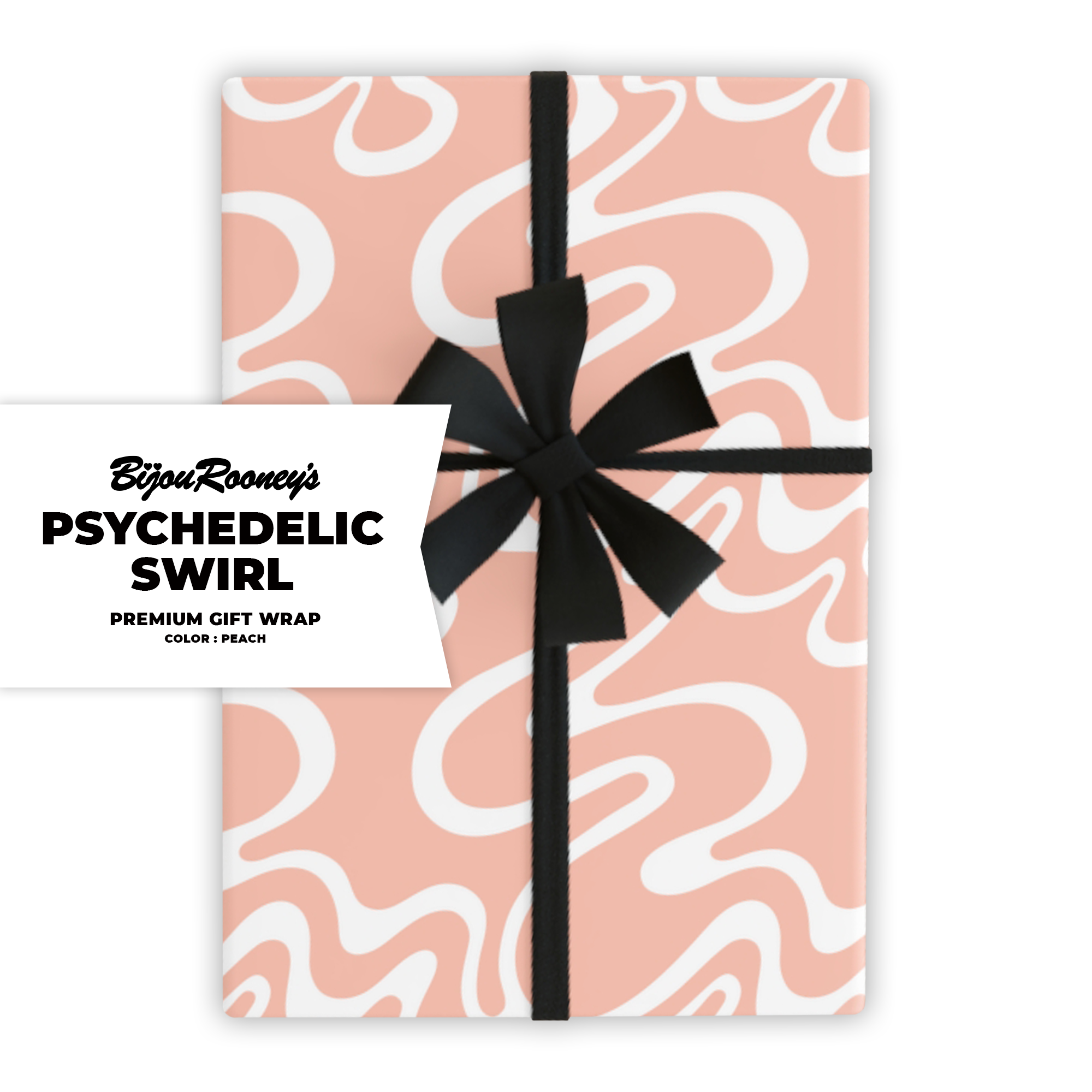 Psychedelic Swirl Gift Wrap in Peach