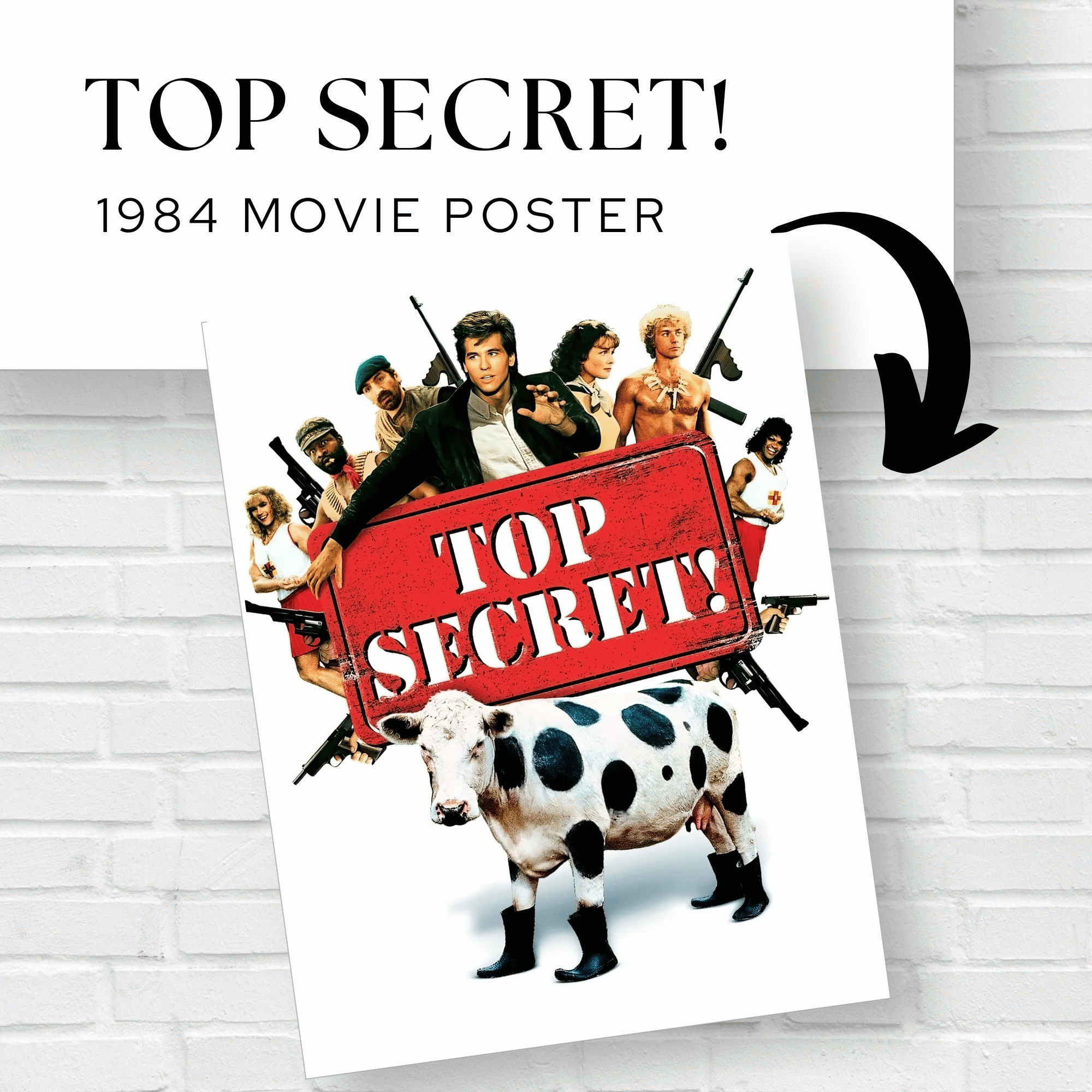 Funny Top Secret Wall Decals for Home Decor | Unique Movie Art