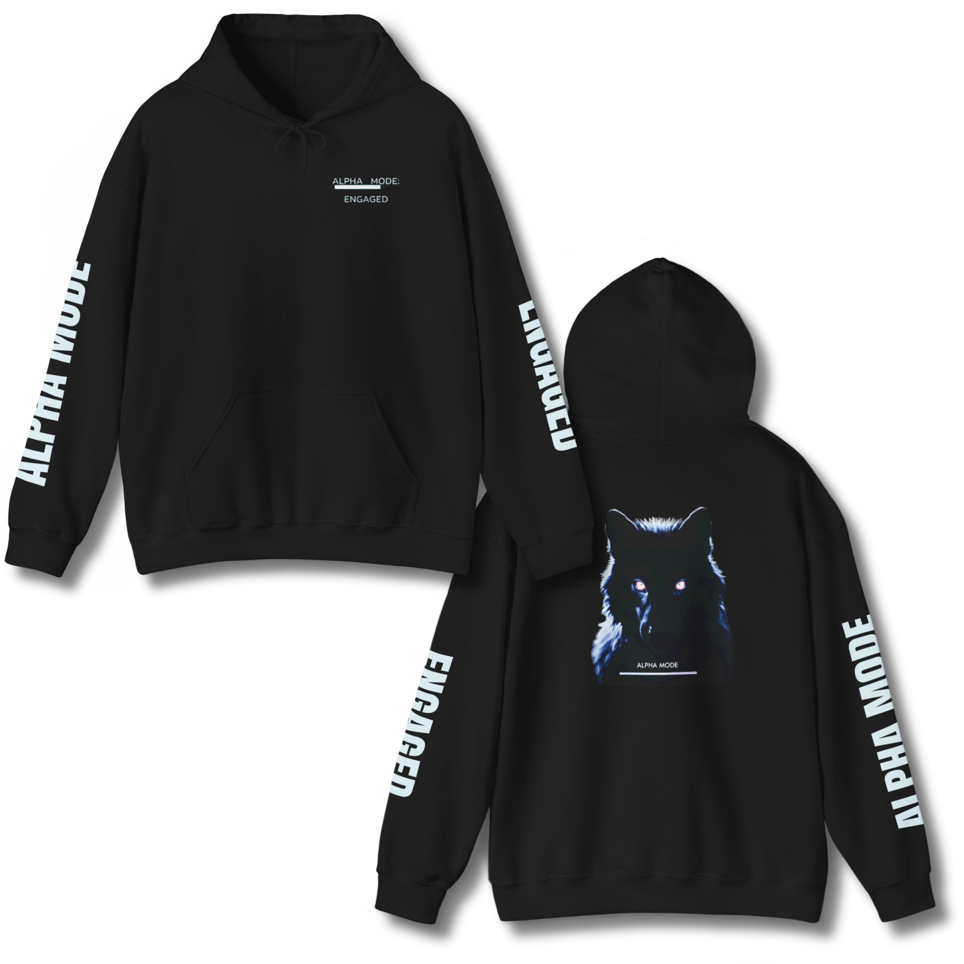⚫ ALPHA MODE: ENGAGED Hoodie 🐺👁‍🔥 | #AlphaMode product thumbnail image