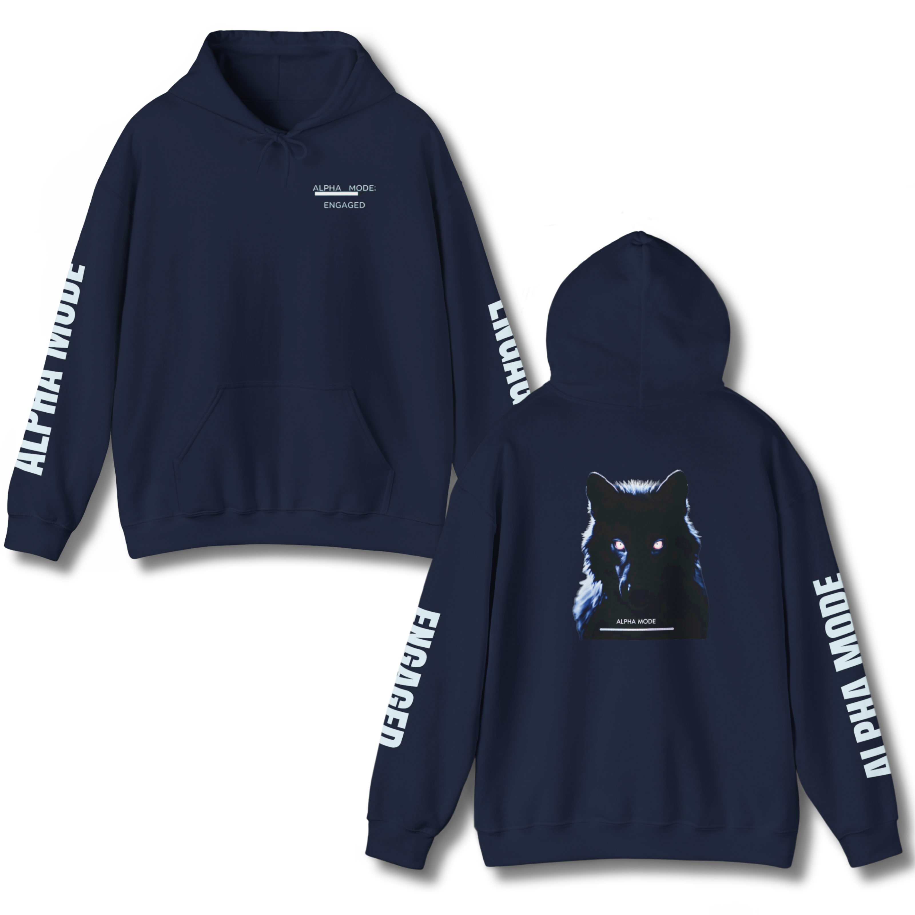⚫ ALPHA MODE: ENGAGED Hoodie 🐺👁‍🔥 | #AlphaMode product thumbnail image
