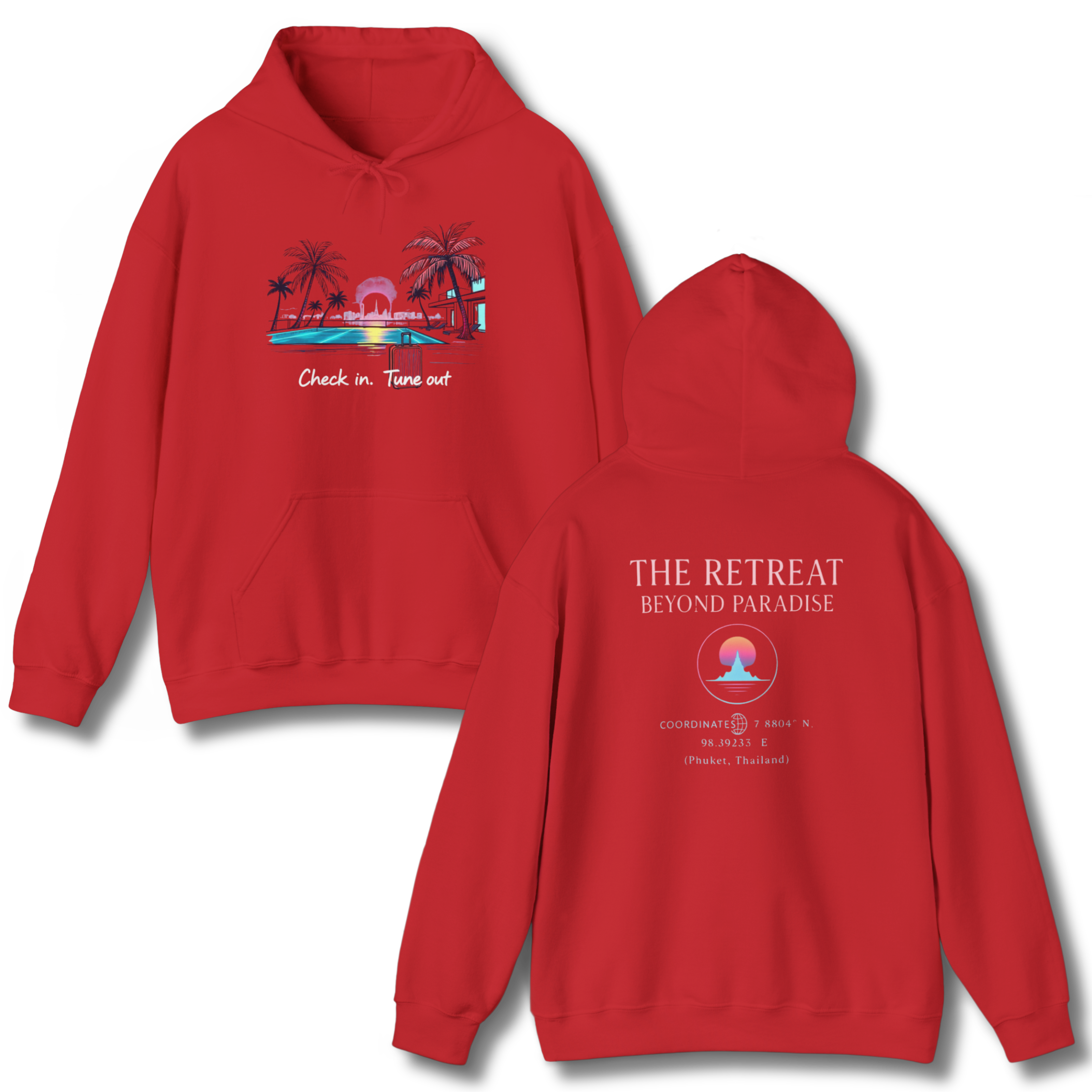 "Beyond Paradise" Hoodie – Check In. Tune Out. product thumbnail image