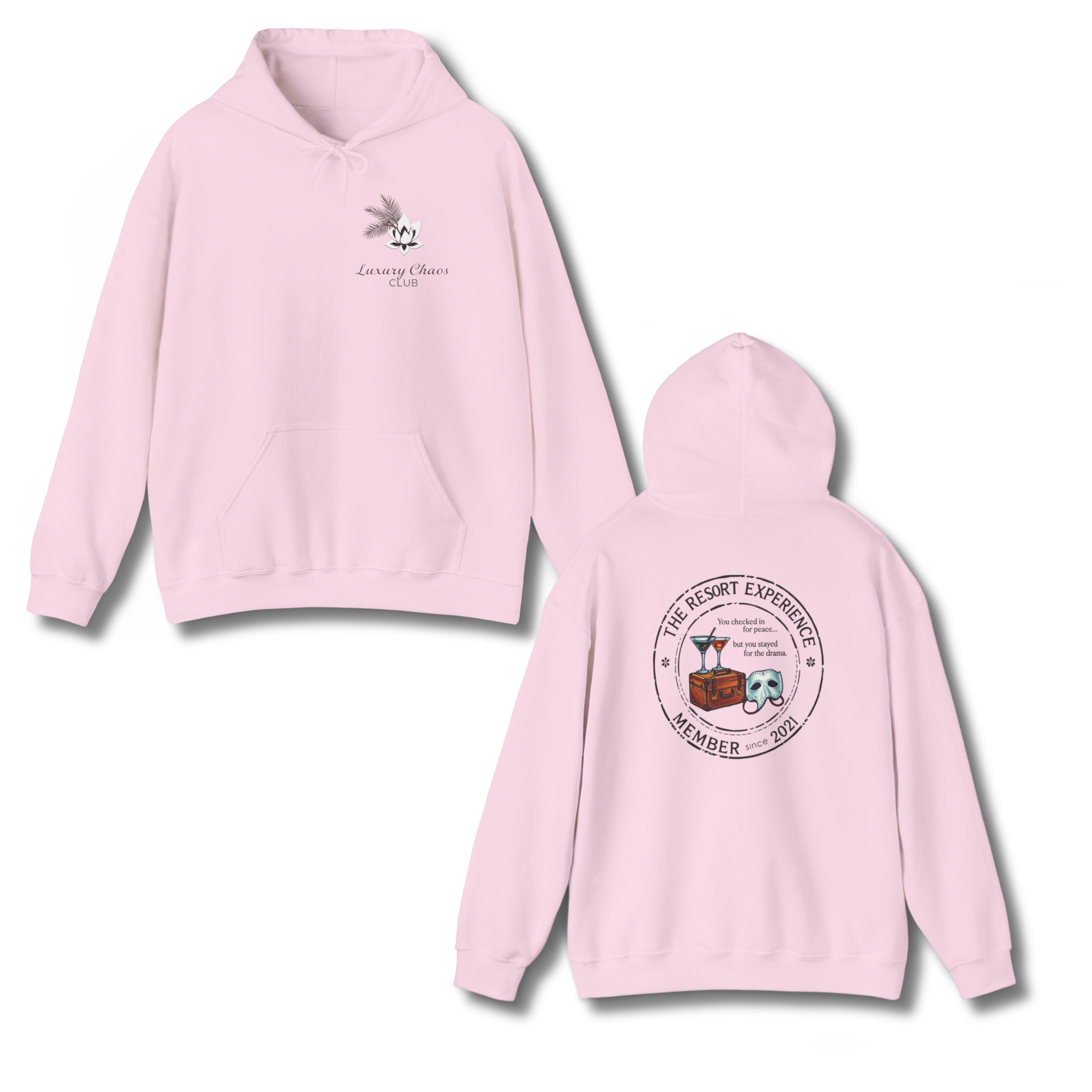 🧳 The Resort Experience Hoodie – Luxury Chaos Club Edition 🌴 product thumbnail image